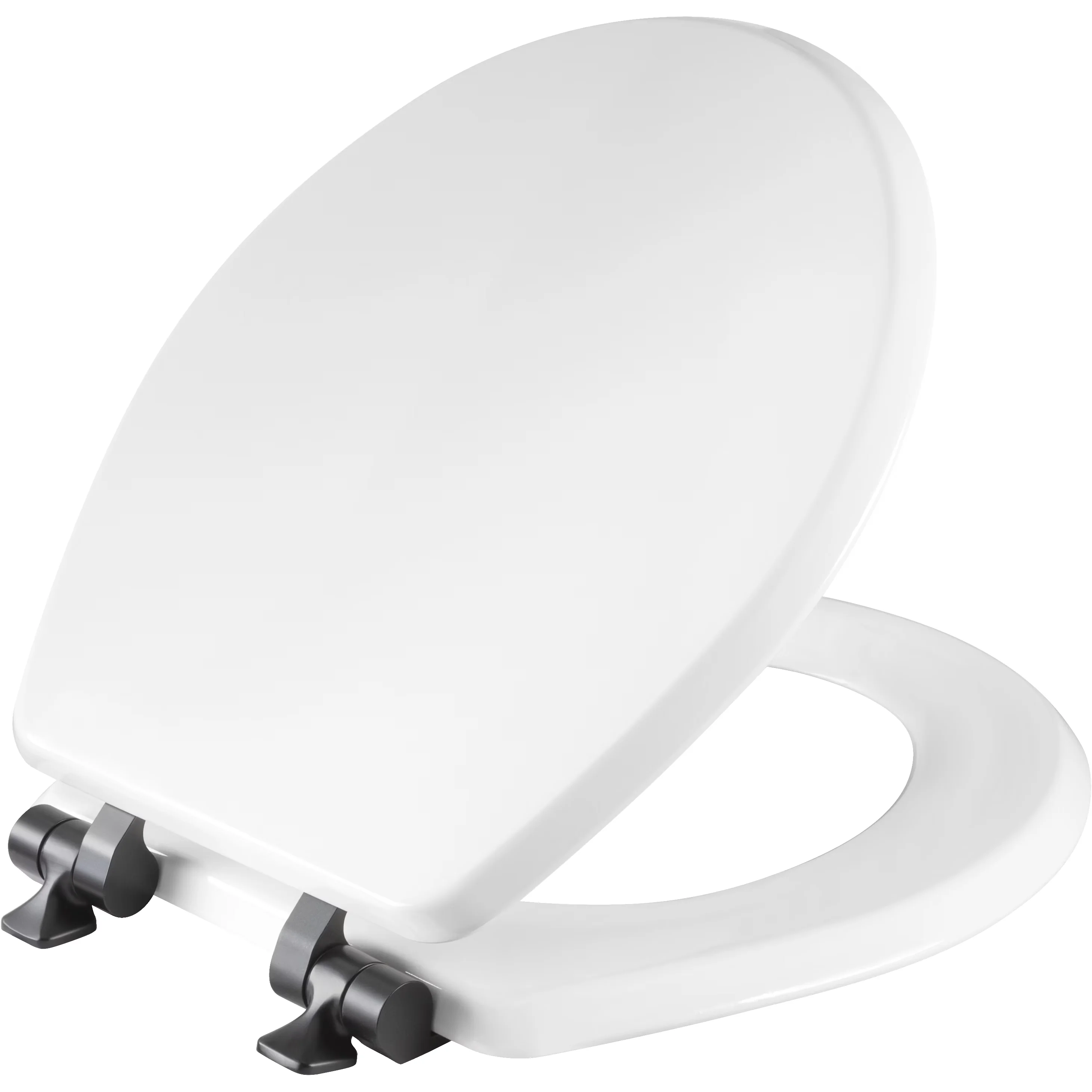 Classic Toilet Seats And Lid with Seat Secure, Fits most manufacturers’ round toilets - Enameled Wood White Model A87A0C