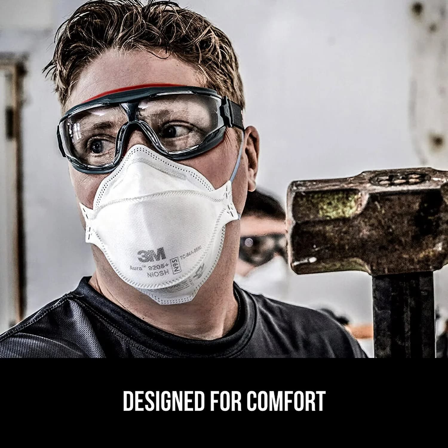 Stylish Protective Equipment with 20 Pack, N95 Aura Particulate Respirator 9205+ - Polypropylene Adult Model 448E4D