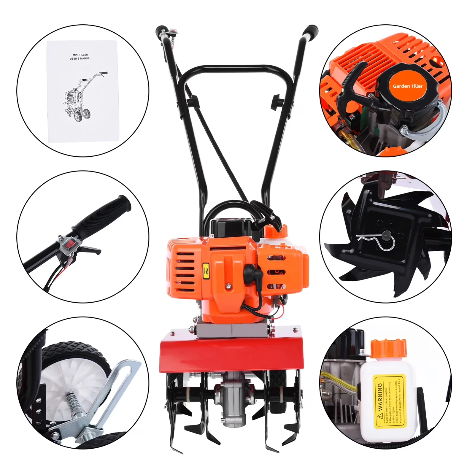 Quality Trillers Cultivator with Rated Speed: 9000r/min, Item Name: Garden Tiller - Model D24A6A