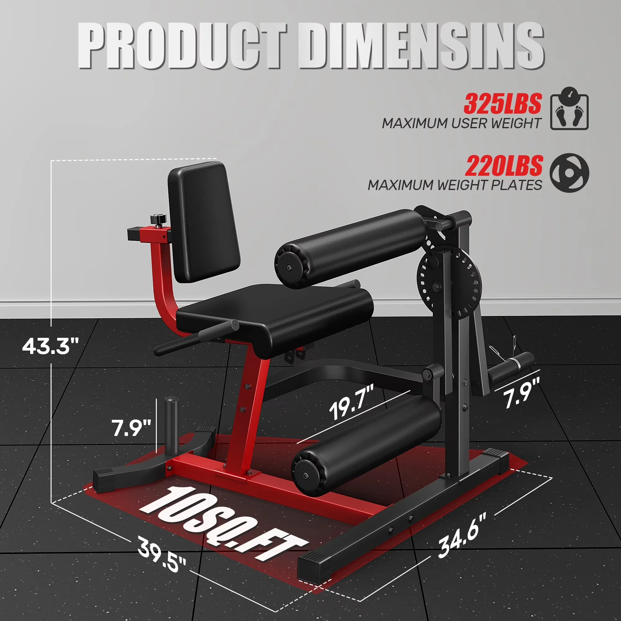 Compact Home Gym with Multifunctional, Adjustable, Leg Extension and Curl Machine - Stainless Steel Model C1A0F9