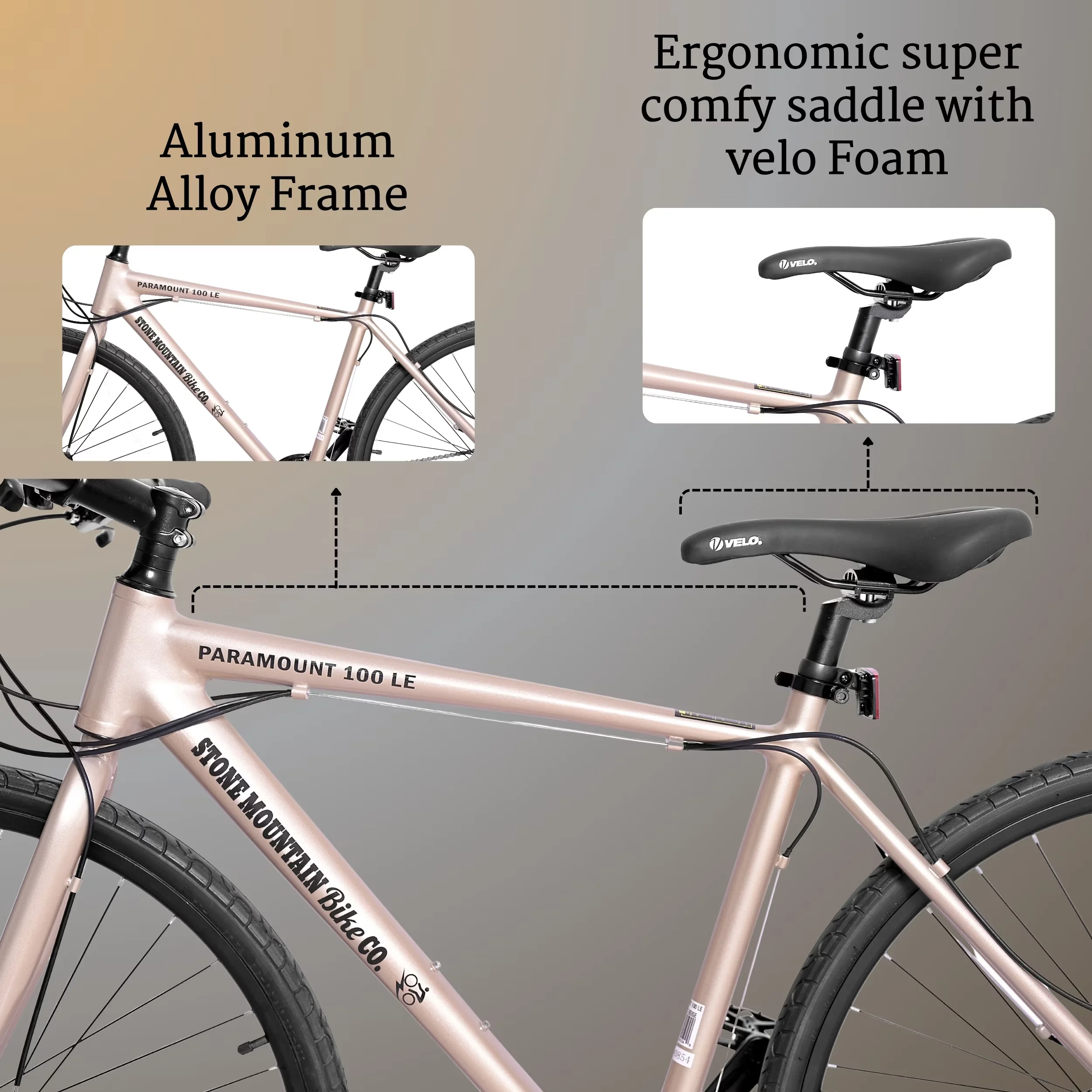 Versatile Mountain Bike with Lightweight, 100 Hybrid Bicycle, Lightweight Aluminum Frame 21- Speed - Beige Model BF3387
