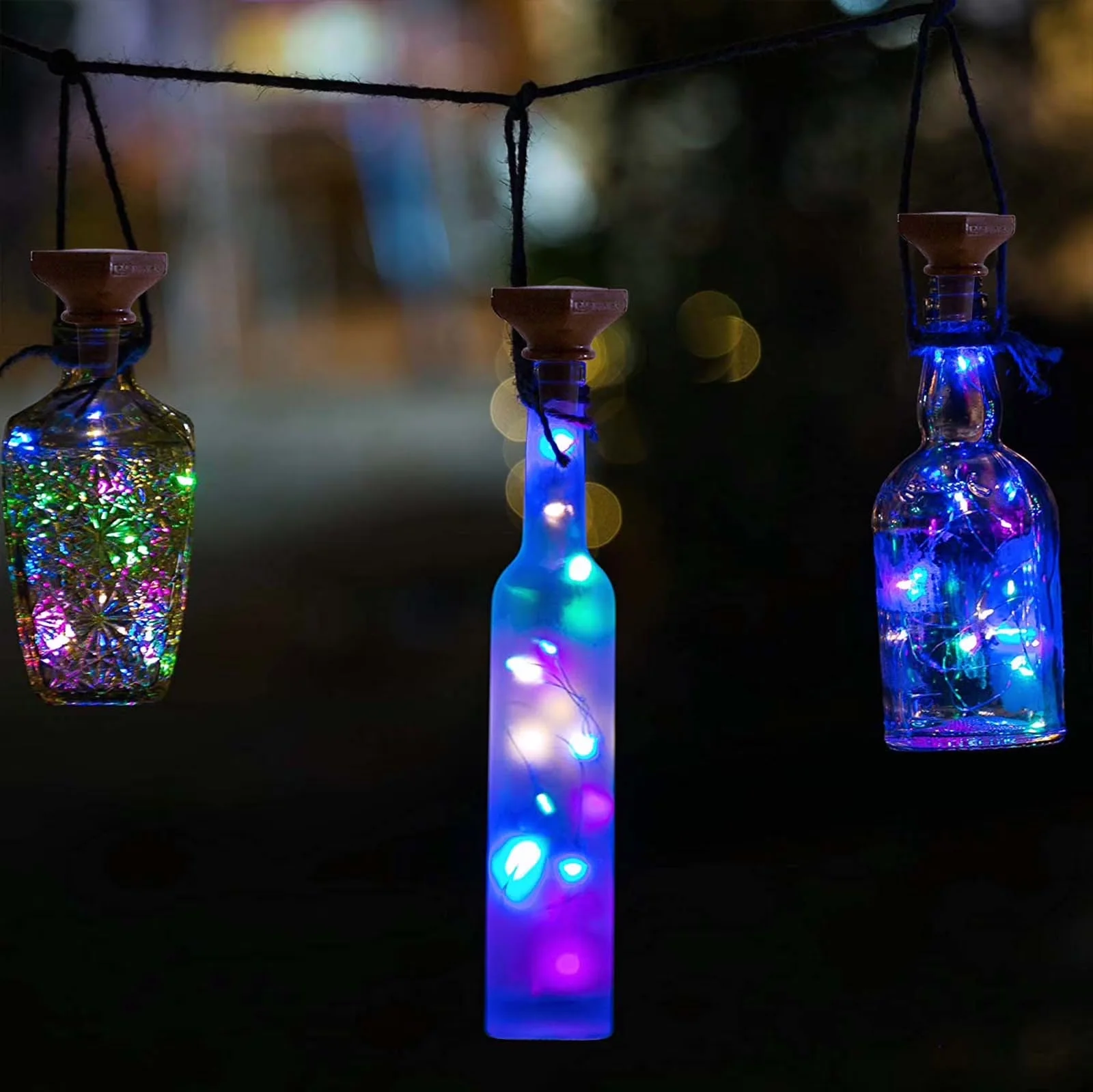 Premium Novelty Light with LED, Battery, Solar Wine Bottle Lights Outdoor - Model FA8511