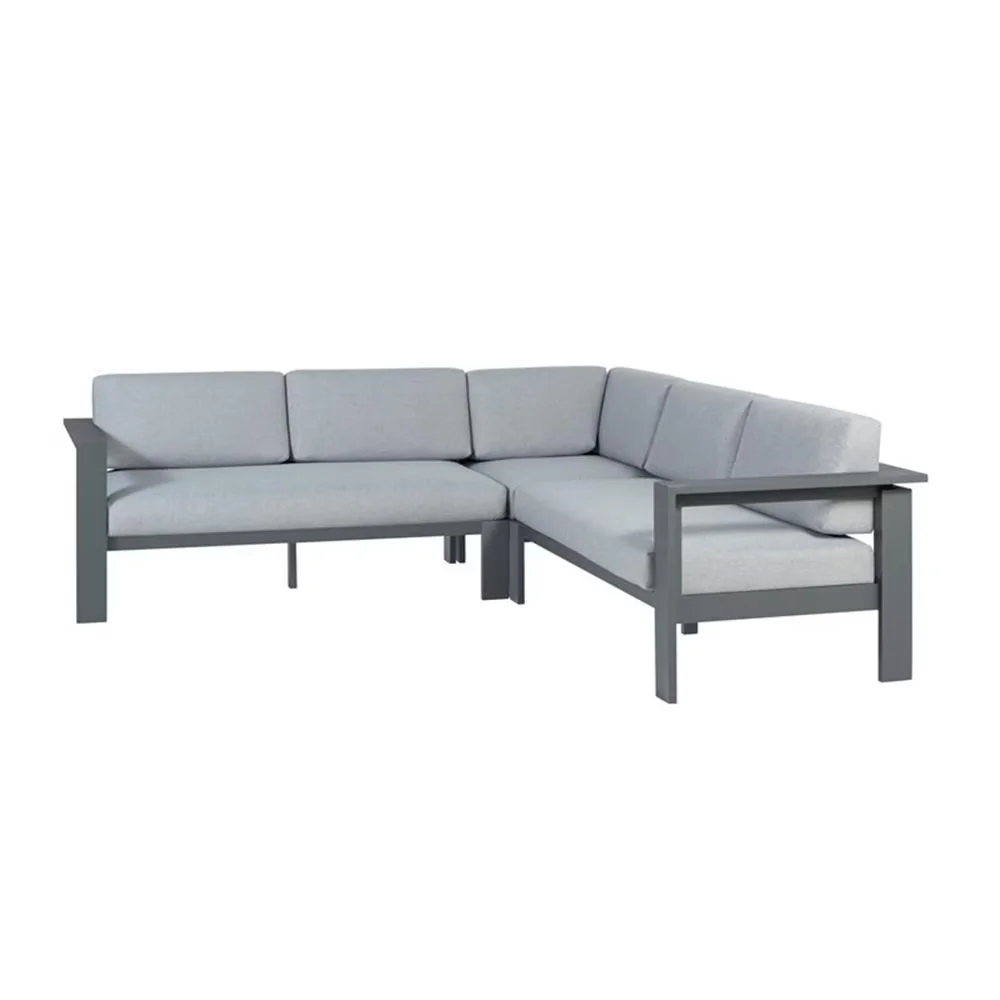 Versatile Outdoor Sofas Sectional with Weather-Resistant, Modern - Aluminum Gray Model A54553