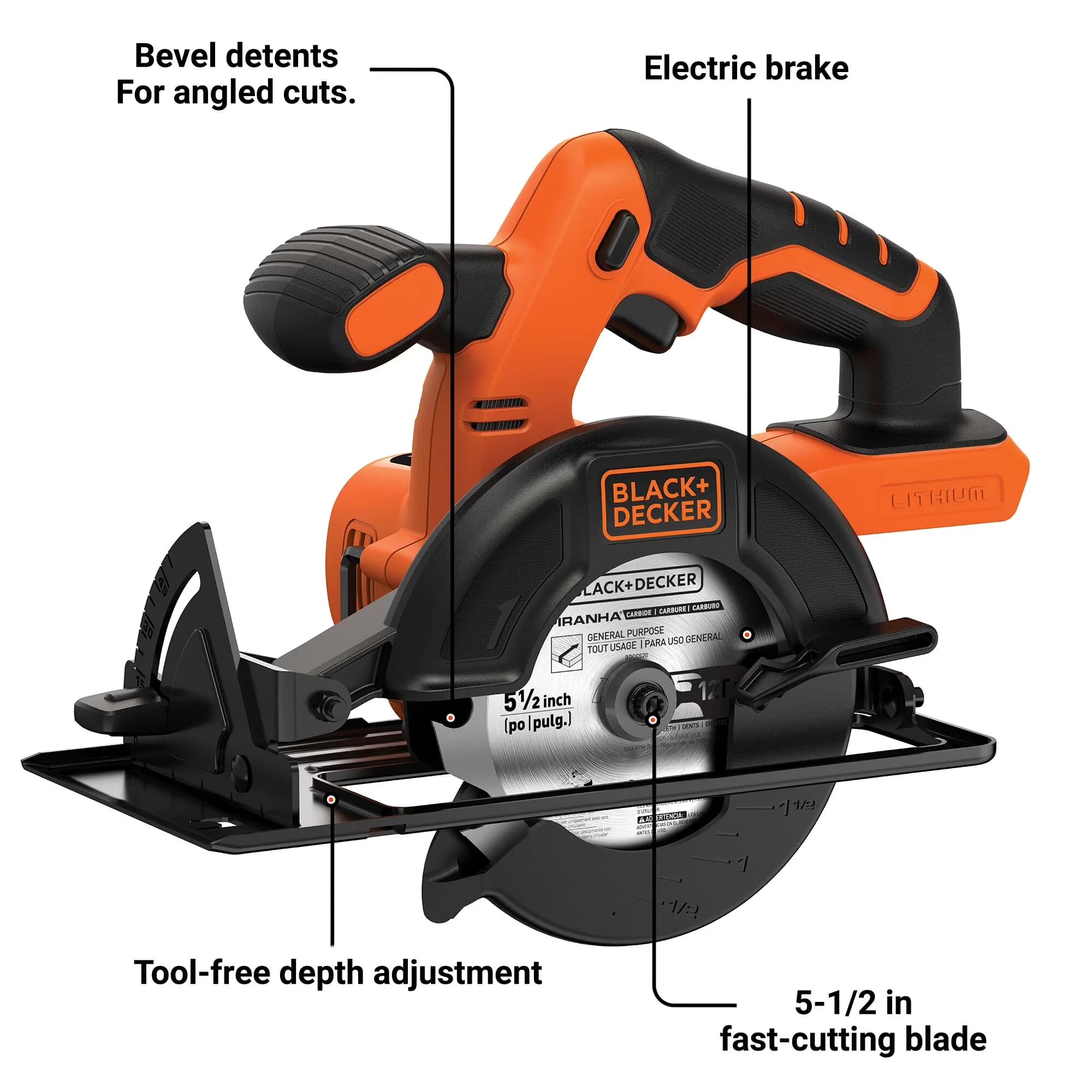 Power Saw Reliable with Battery, 20V, 20V MAX* 5-1/2 in. Cordless Circular - Multicolor Model 9BD741