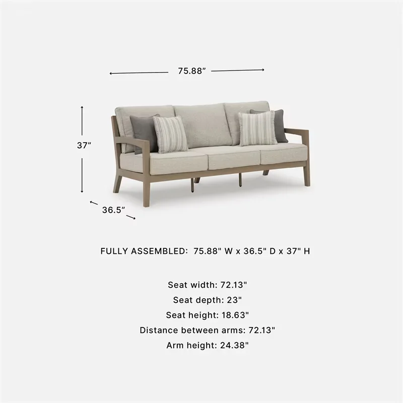 Compact Patio Chair with Weather-Resistant, Can be cleaned with mild soap and water - Beige Polyester Model C1EC00