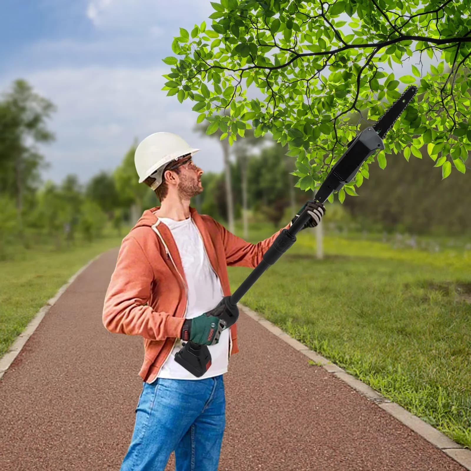 Efficient Pole Saw with Battery, 20V, Variable Speed - Black for Daily Use Model 1E57C1