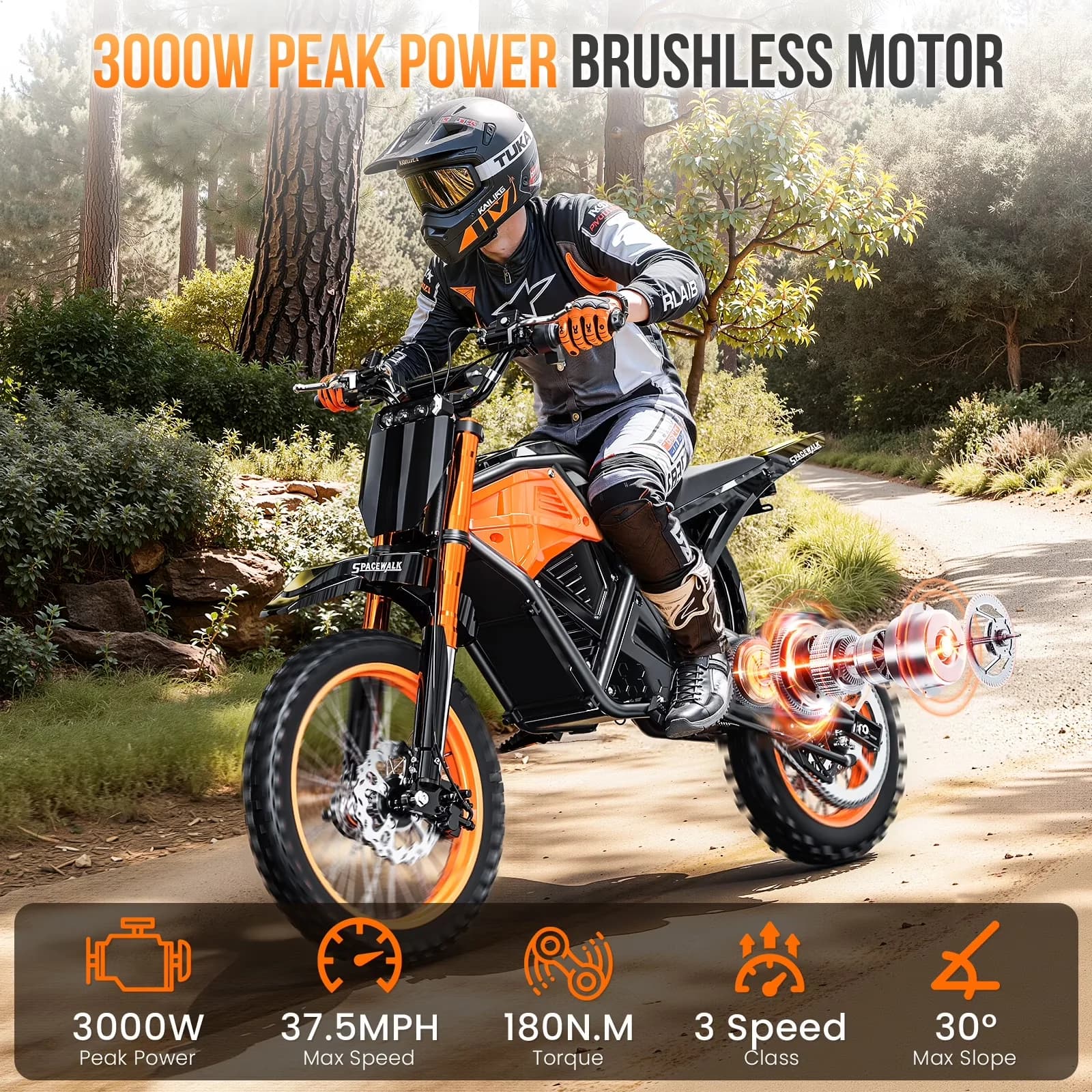 Versatile Electric Bike with Battery, 3000W - Compact and Portable Model 4C5B57