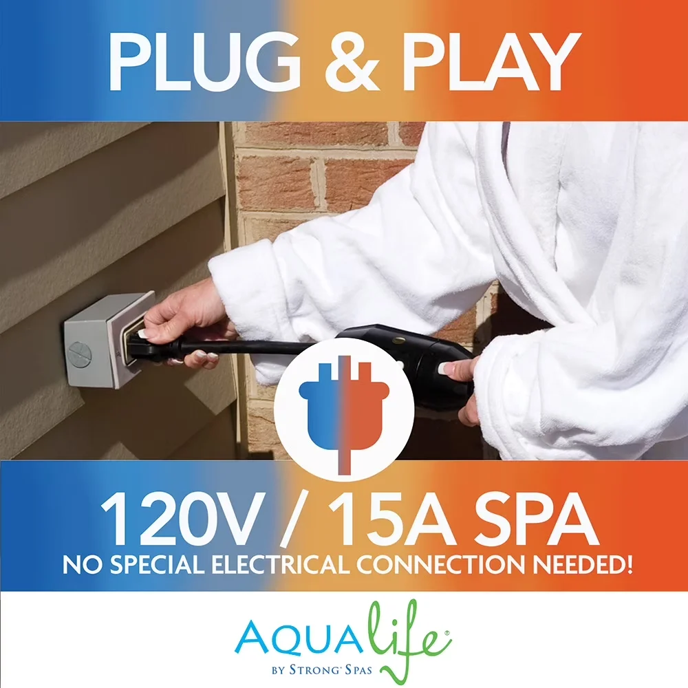 Durable Hot Tub with Uv Resistant, 30 Jets, Cobblestone - 69 - Sleek Profile Model 27A7CC