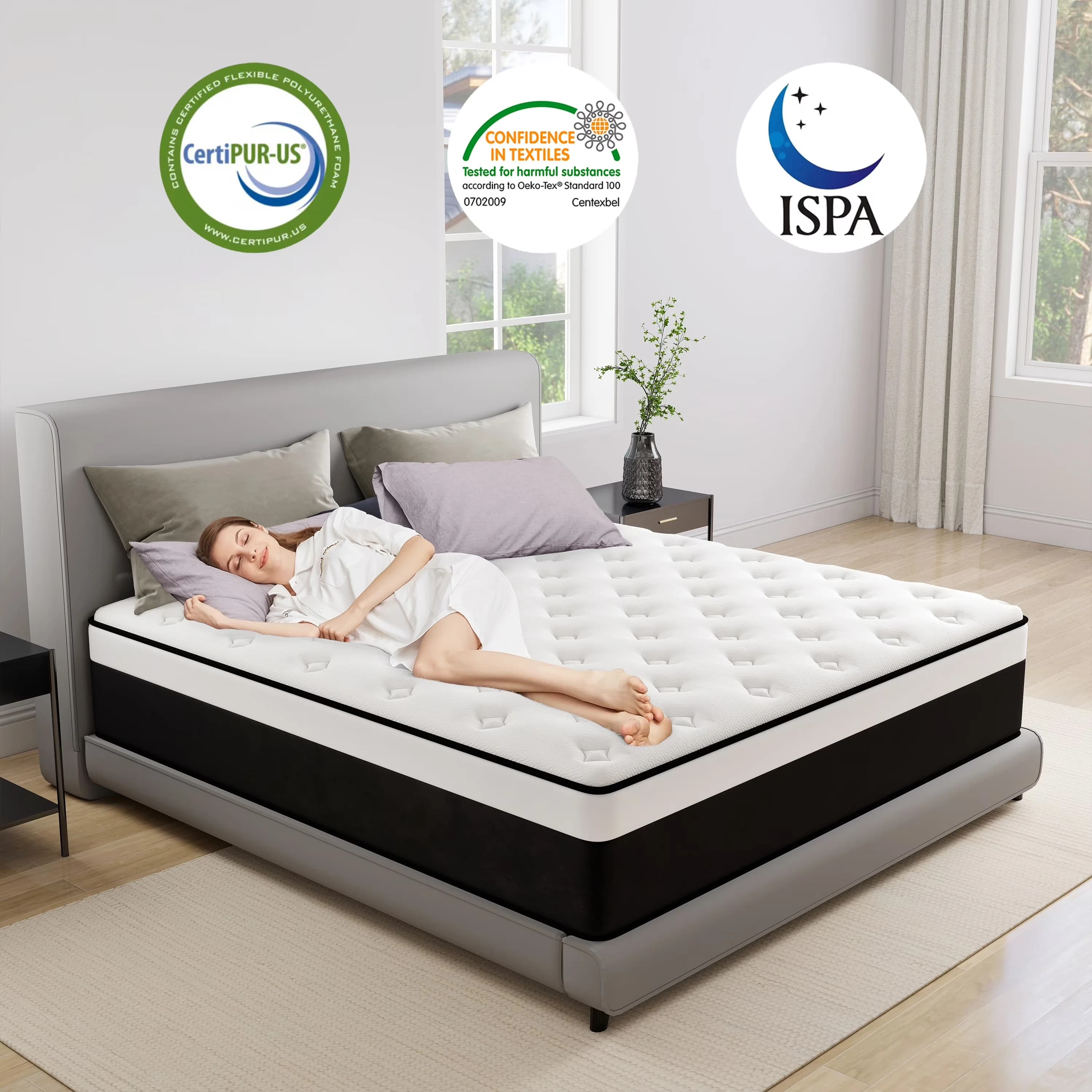 Innovative Mattresses Accessory with Mattress-In-A-Box - White Gel Memory Foam Model BB3D85