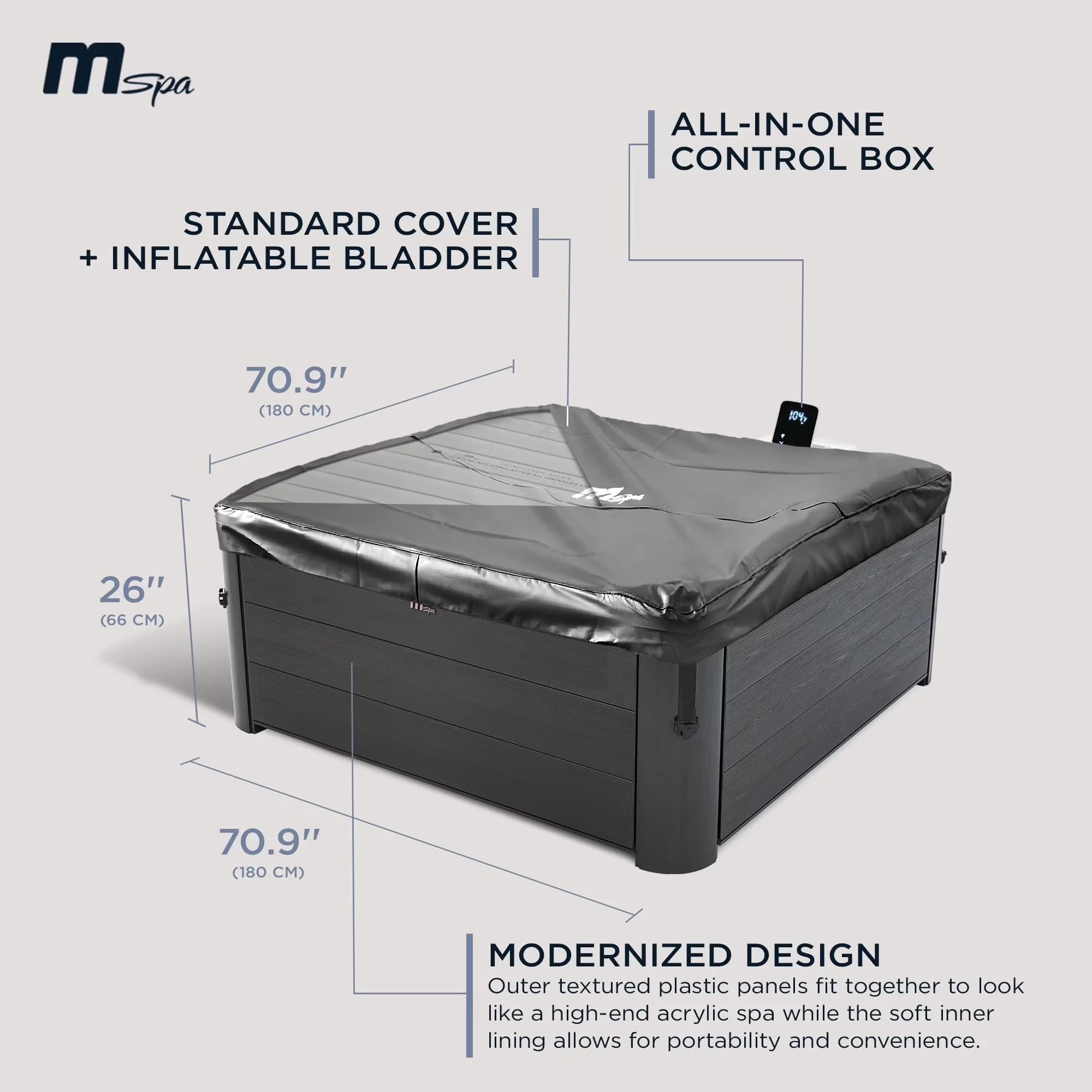 Essential Hot Tub with Energy Efficient, w/Hard Exterior & Soft Lined Interior - Model A5EE5A