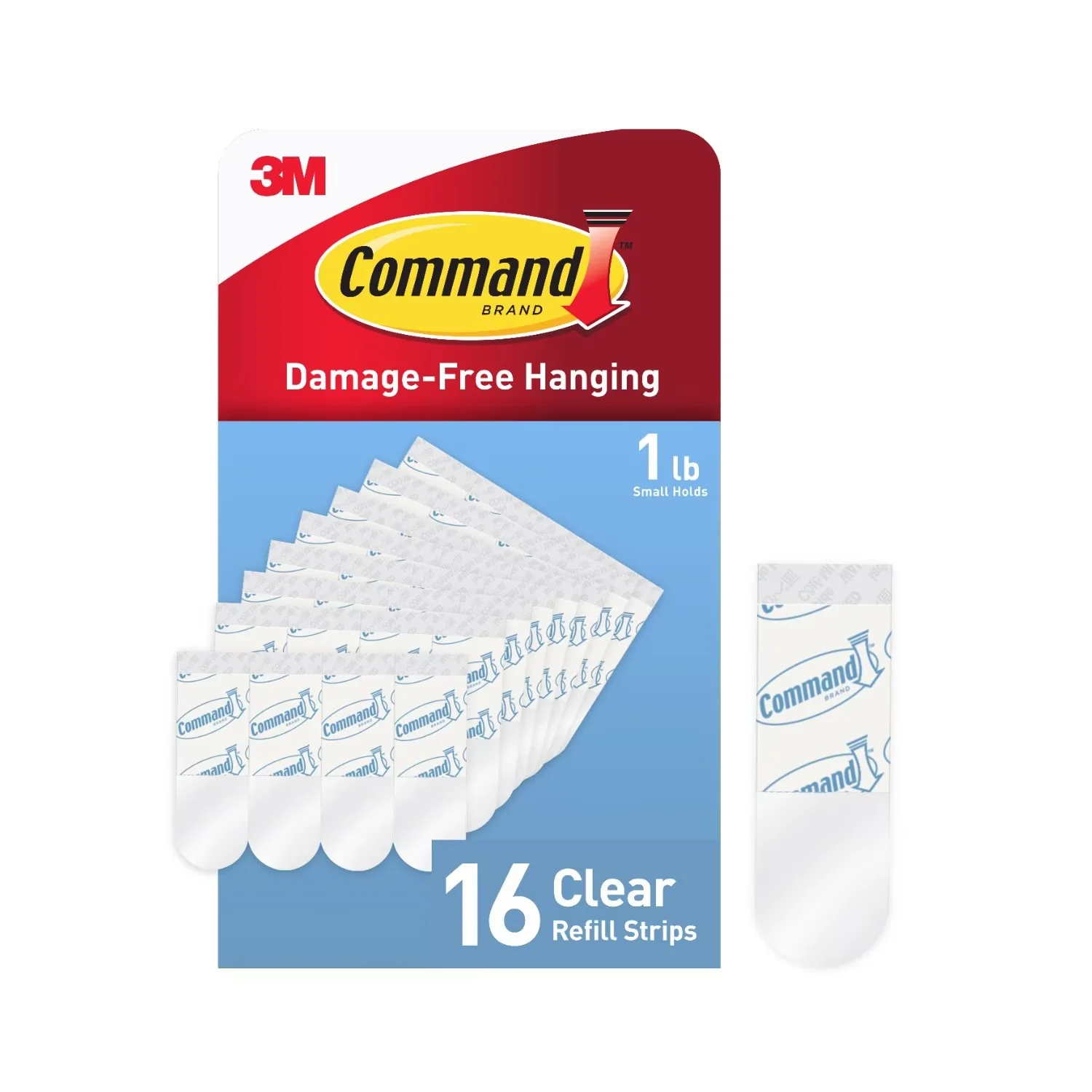 Classic Damage-Free Hanging with Wall-Mountable, Small Clear Refill Strips - Clear Foam for Small, Indoor Model 21A486