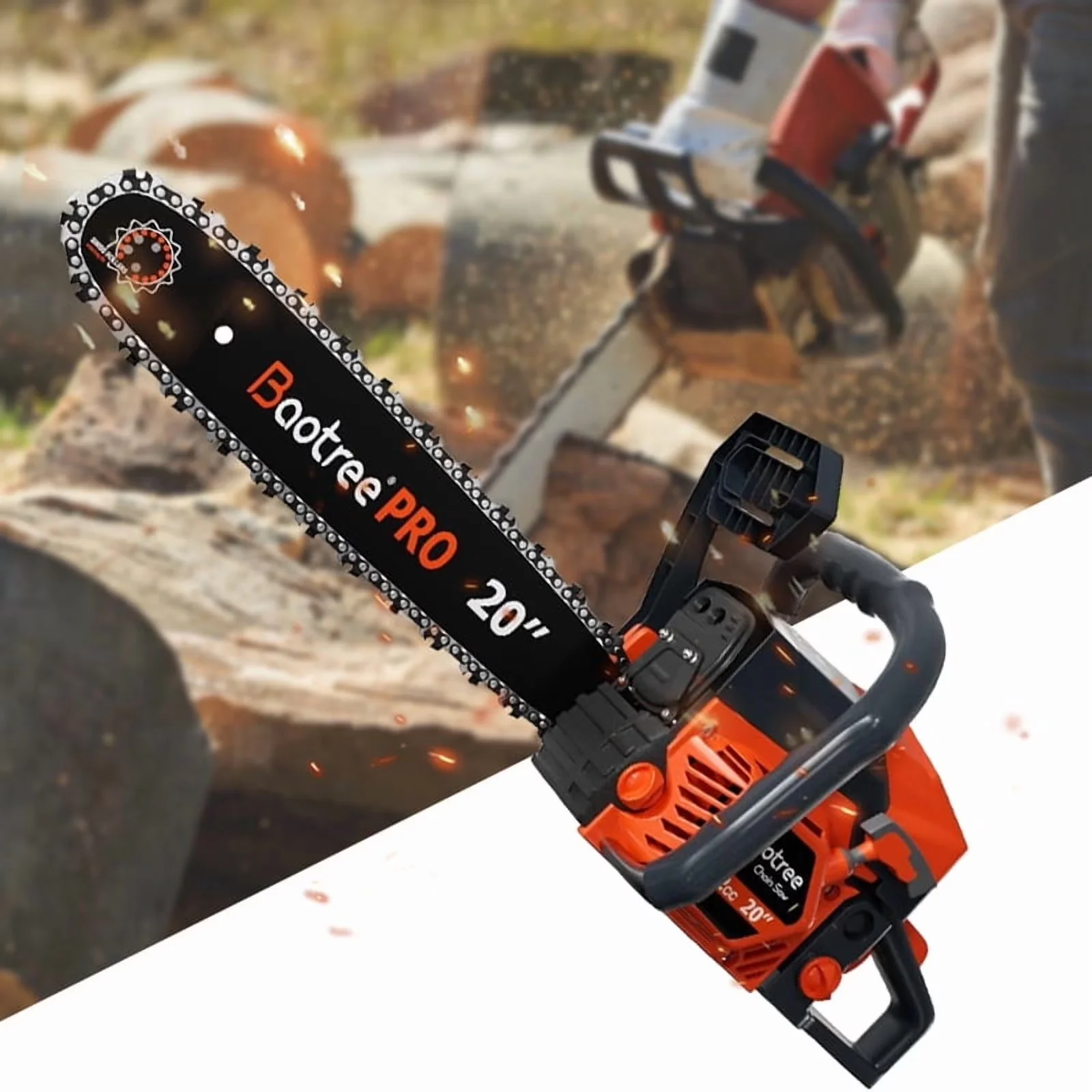 Reliable Chainsaw with Anti-Vibration, 20 Inch professional chainsaws - Orange Model C86A75