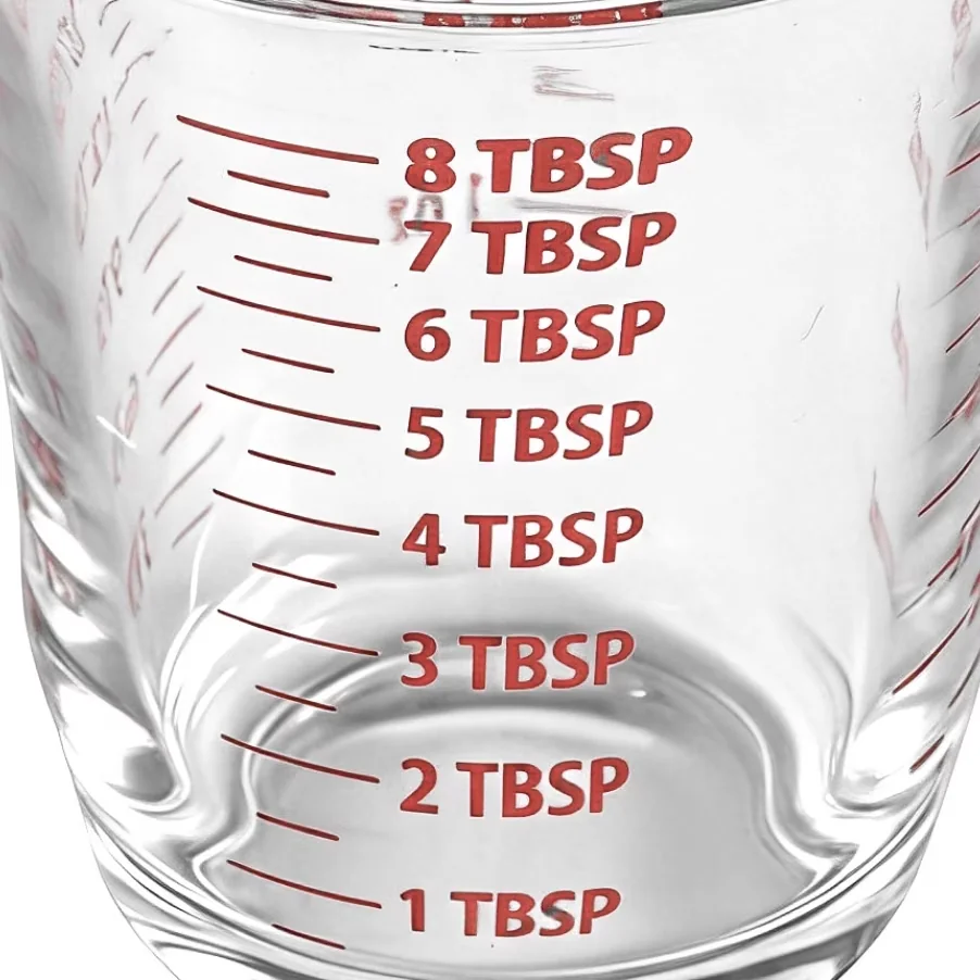 Classic Measuring Layout with Easy To Read, Durable, 4oz Glass Cup - Glass Clear Model 6CAF13
