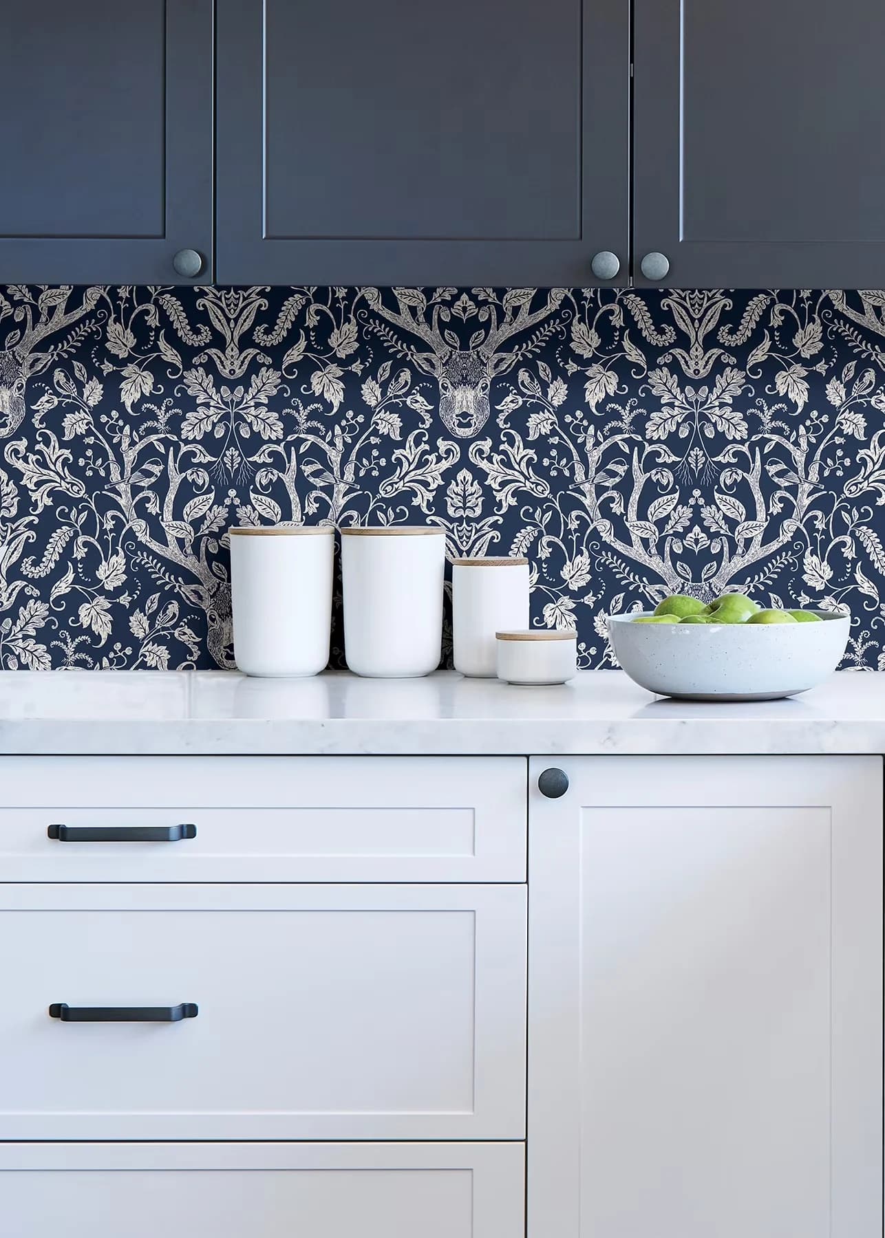 Wallpaper Essential with Removable, 30.75 sq. ft, 216-in by 20.5-in - Blue Vinyl Model C61D33