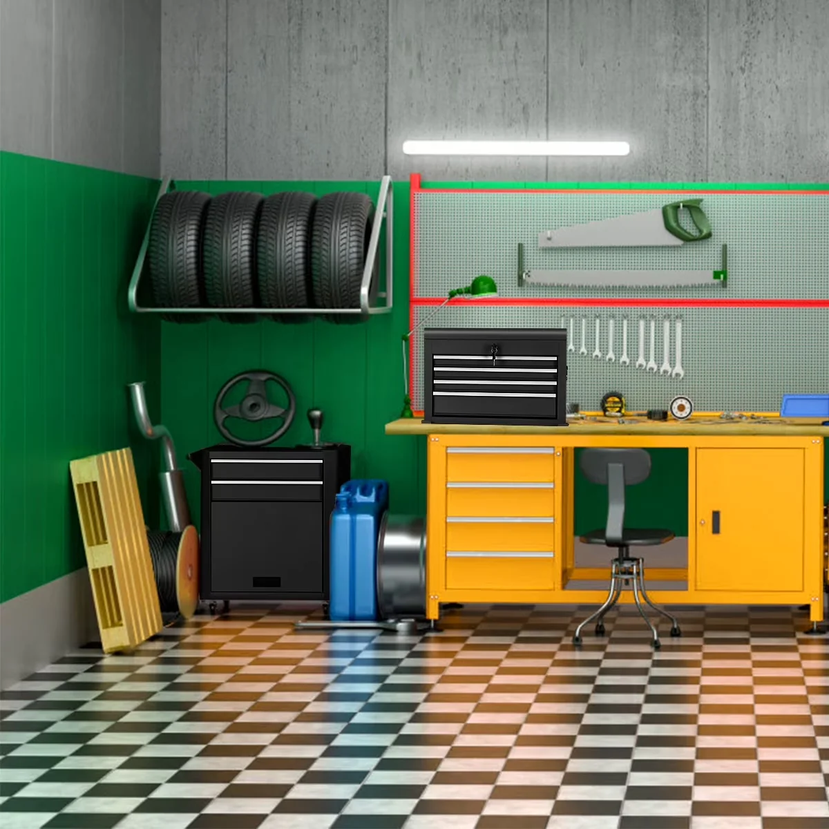 Innovative Toolstorage with Storage - Steel Black 2 in for Multiple Applications Model E8C43B