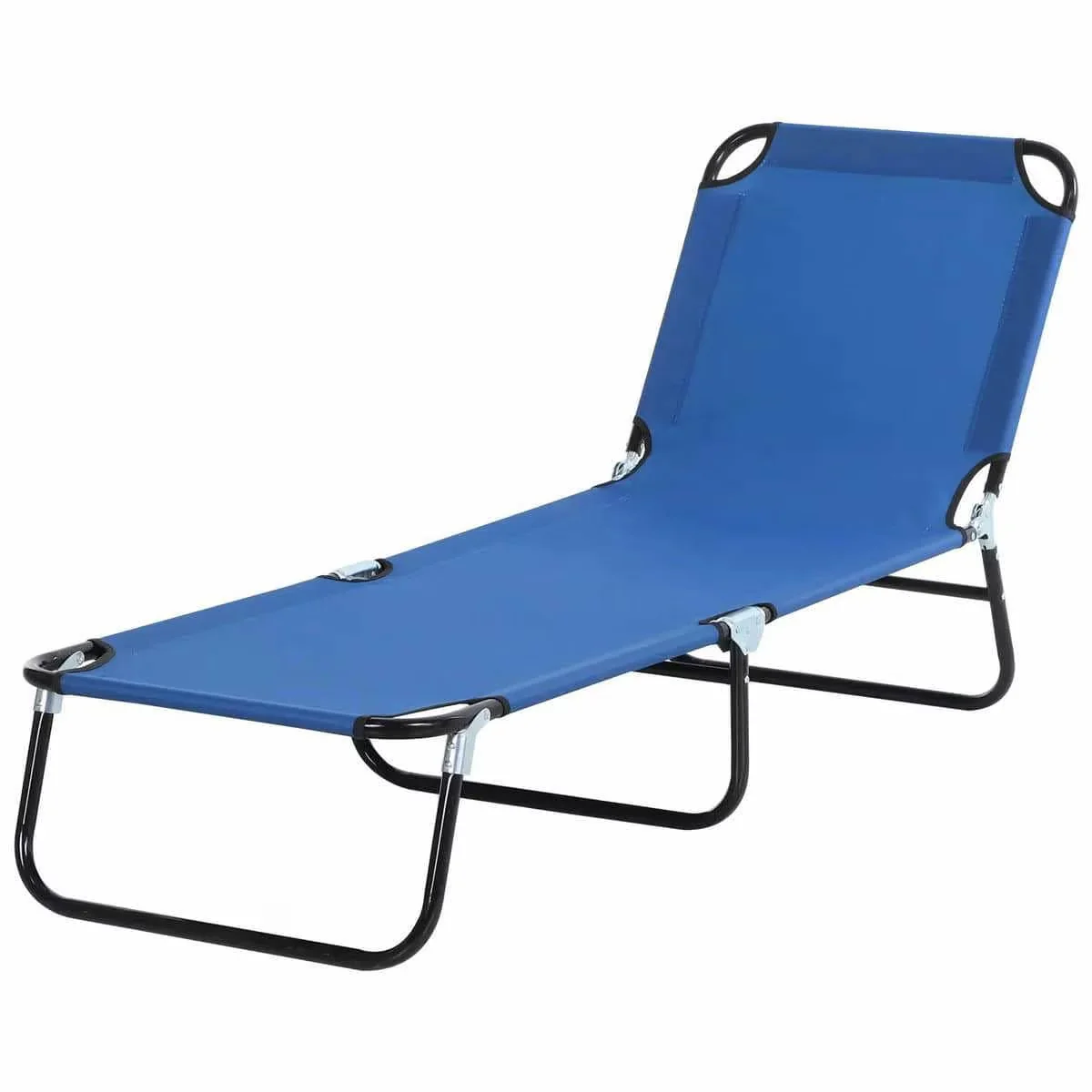 Sleek Beach Chair with Folding, Yard & Patio Tanning Seats, Blue - Blue Model 0EB41B