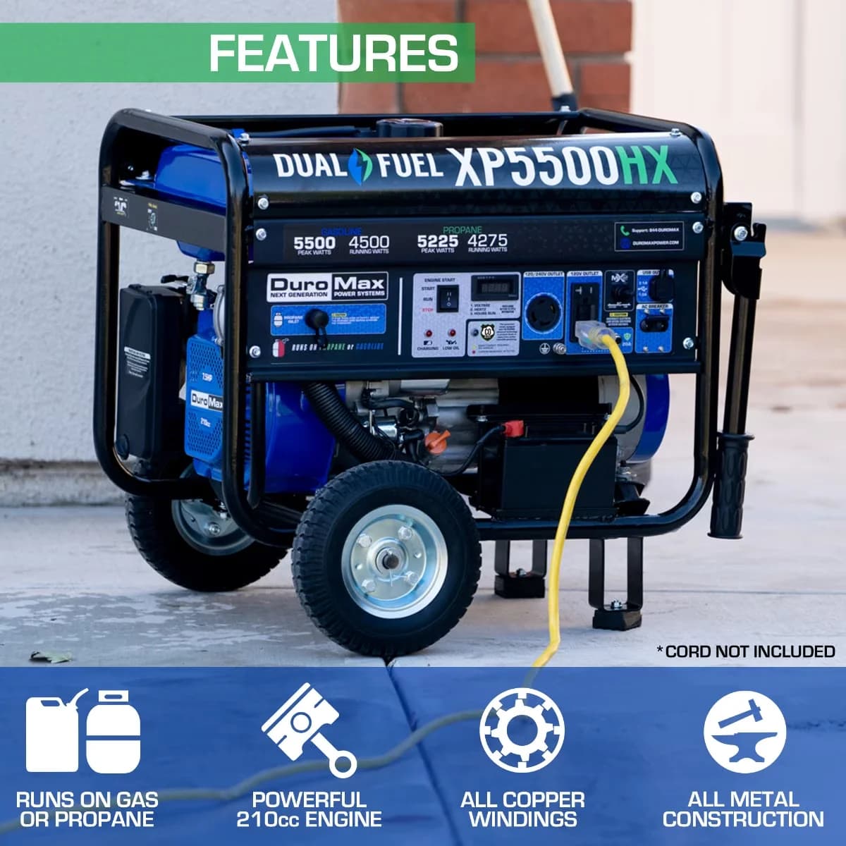 Reliable Generator with 5500W - XP5500HX - Heavy Duty Model D3423E