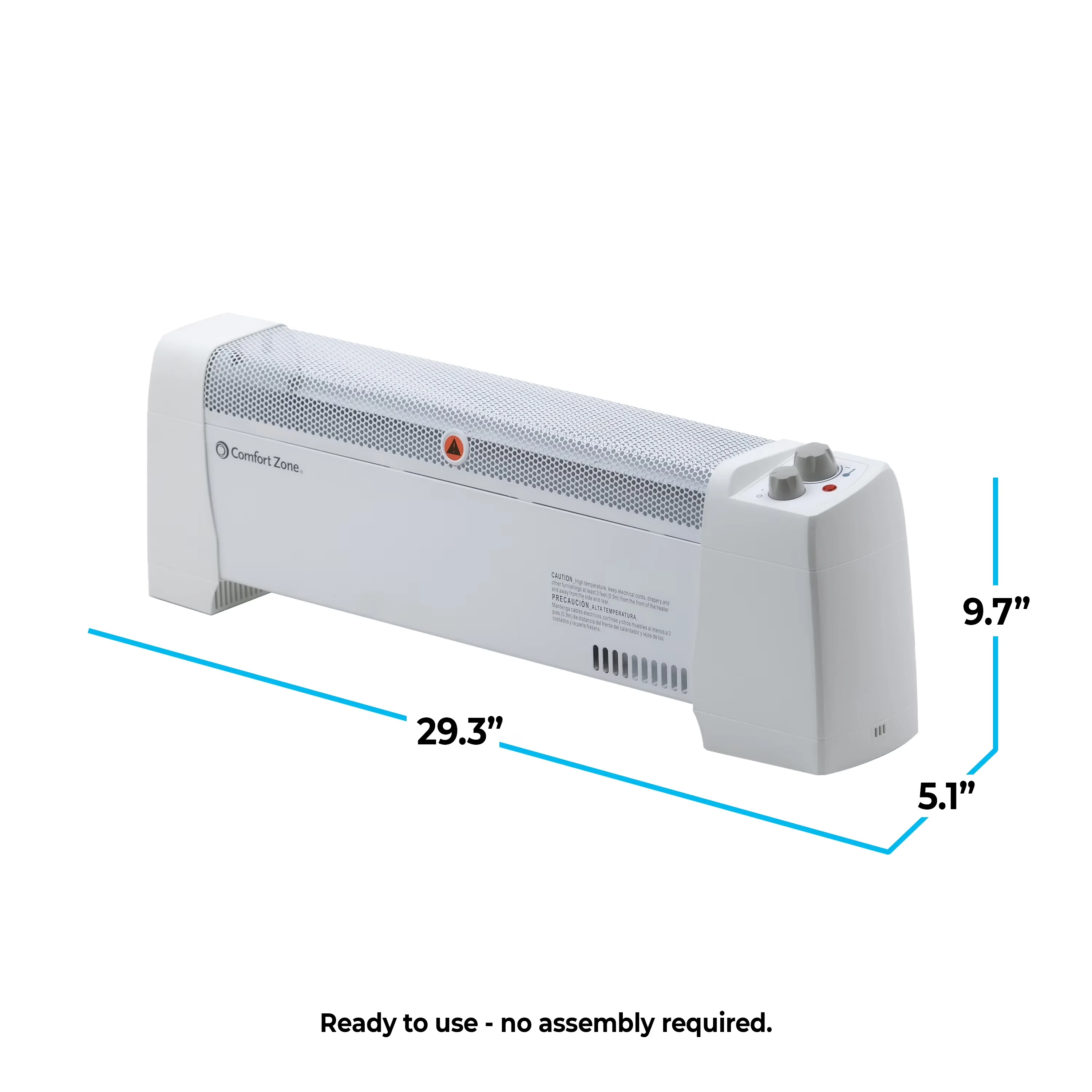 Sleek Portable And Electric Space Heater with Automatic Shutoff, White, Adjustable Thermostat - White Model 380F31