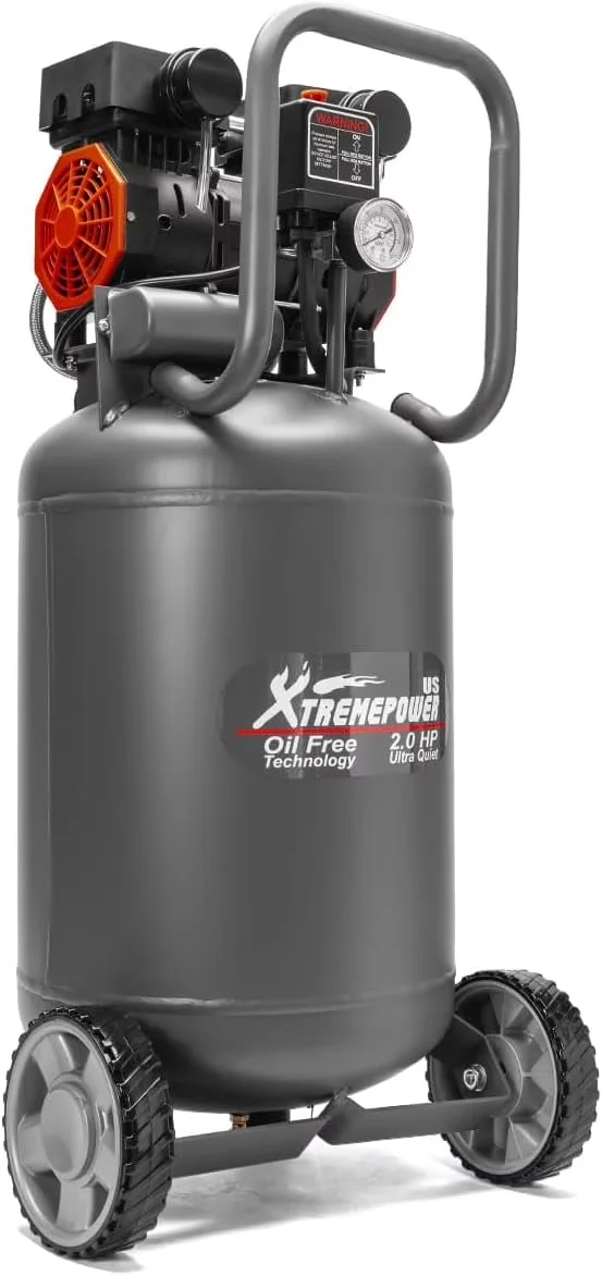 Reliable Air Tools Compressor with Portable, Quiet Operation, Grey - Steel, Metal, Plastic Gray Model 982345