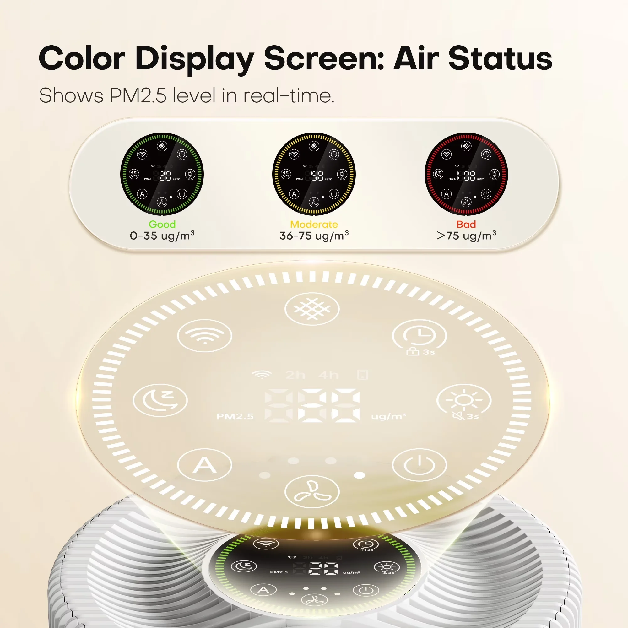 Versatile Air Purifier with Automatic Shut-Off, Filter Change Indicator - White for Home Model 534F48