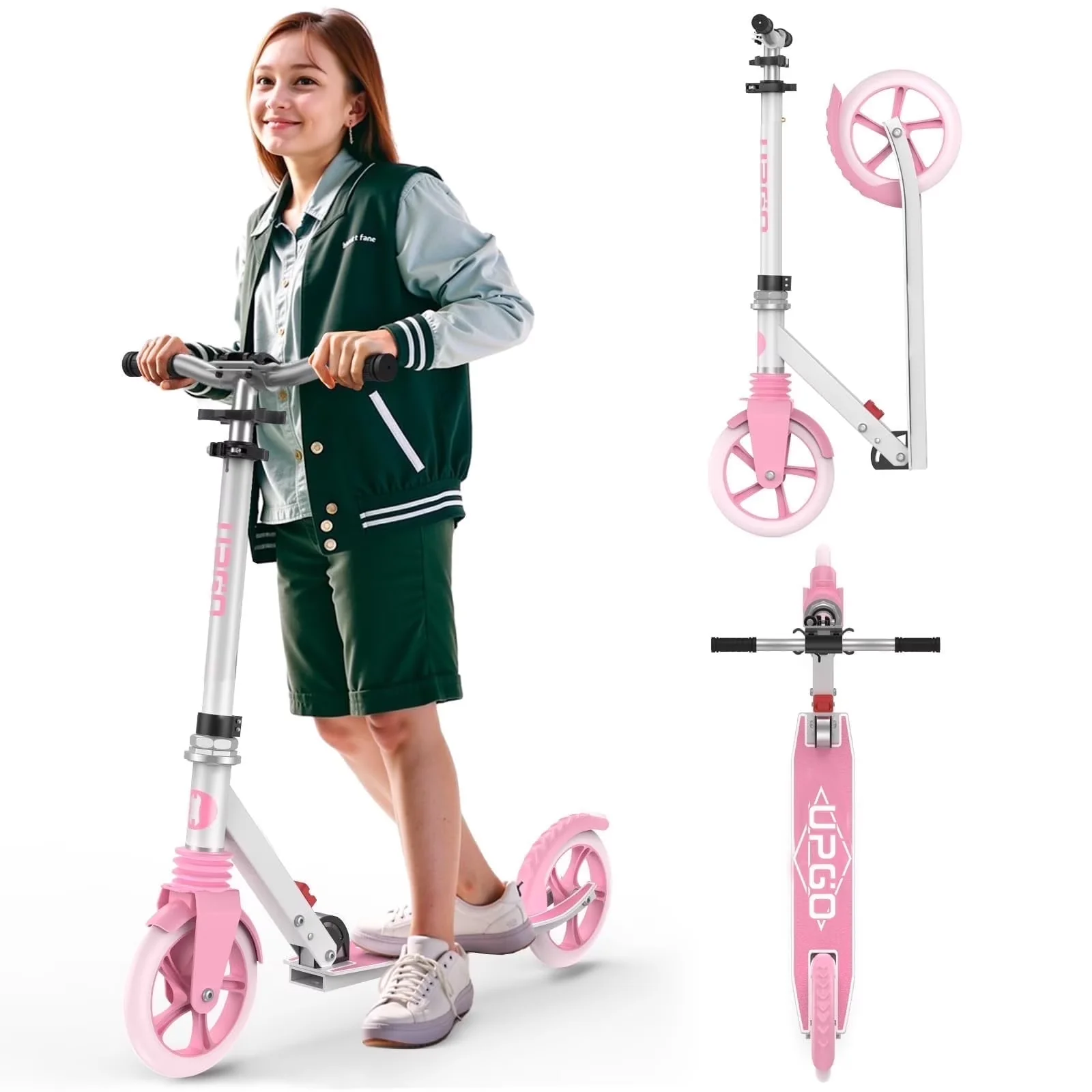 Quality Scooter with Compact, Lightweight - Pink Alloy Steel, Polyurethane Model 2B54A8