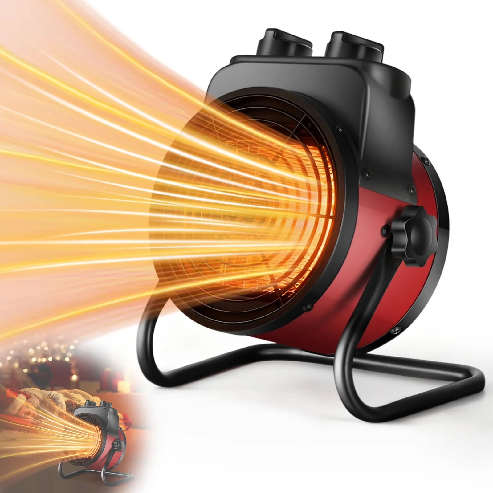 Essential Portable And Electric Space Heater with 3000W, Safety Protection, Compact - Model 27E1F7