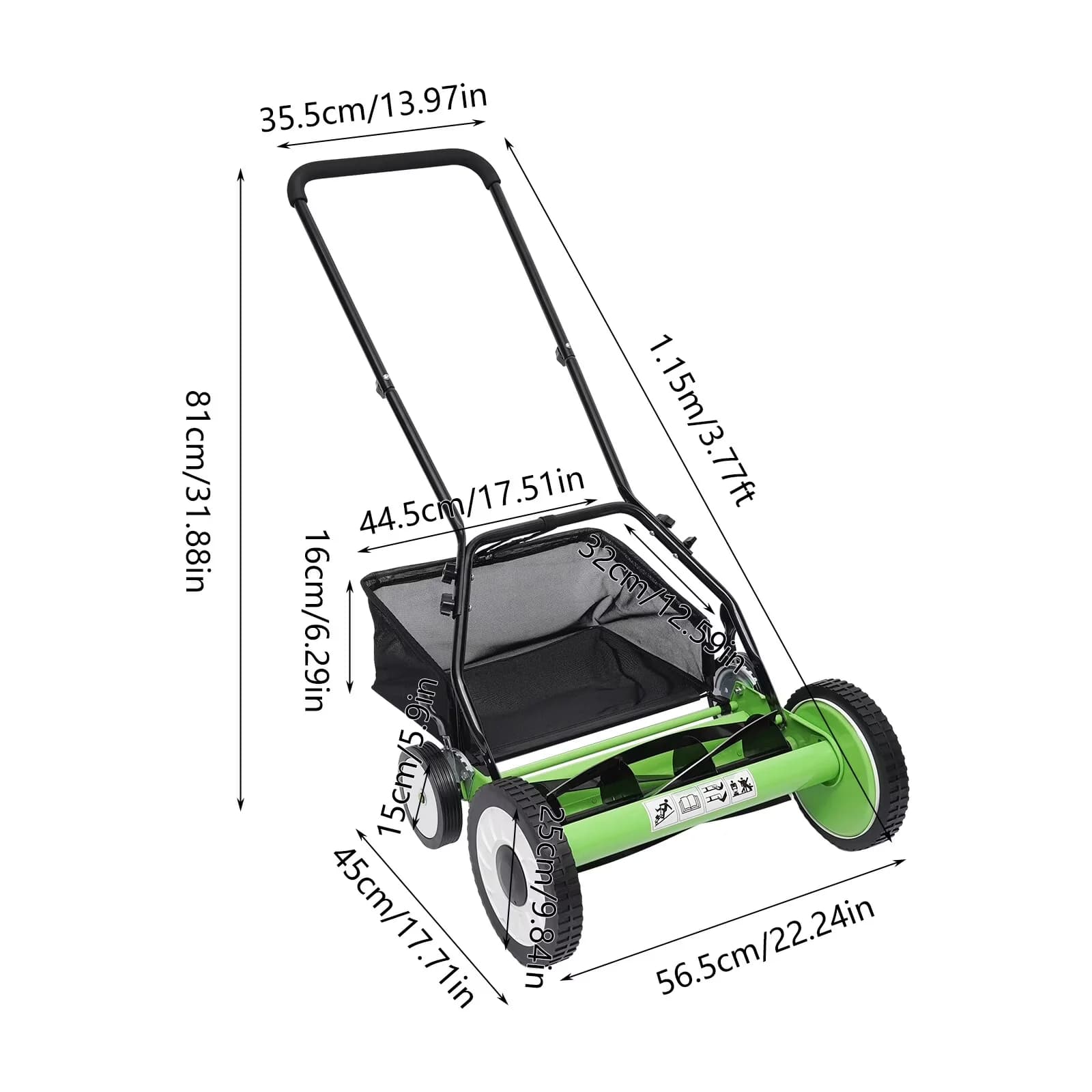 Push Mower Essential with Adjustable, Operation Mode: Manual, Process: Heat Treatment - Green Model A81DA1