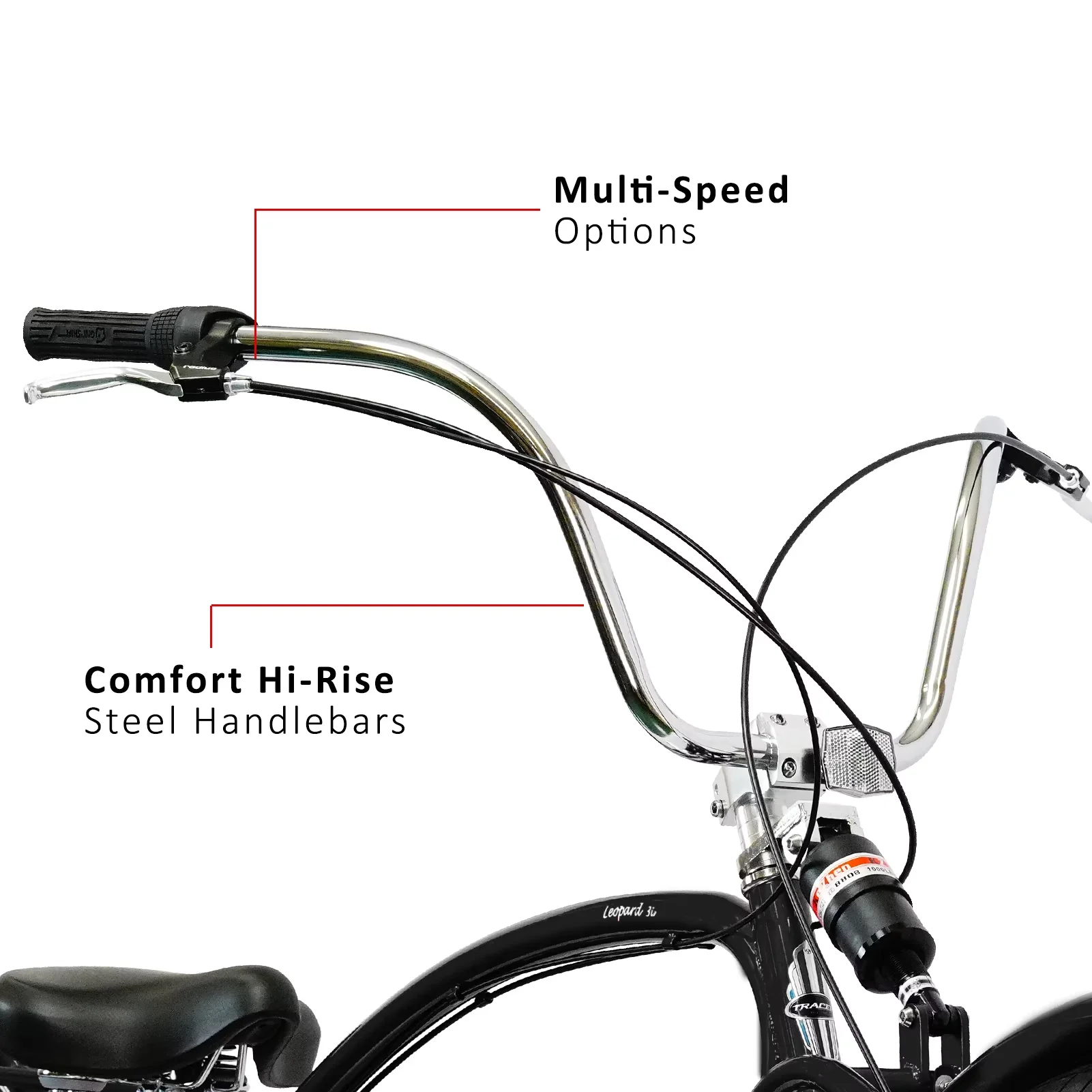 Cruiser Bike Quality with Lightweight, Adjustable Seat Height, 26*3.0 Fat Tire - Black Model 0FAC33