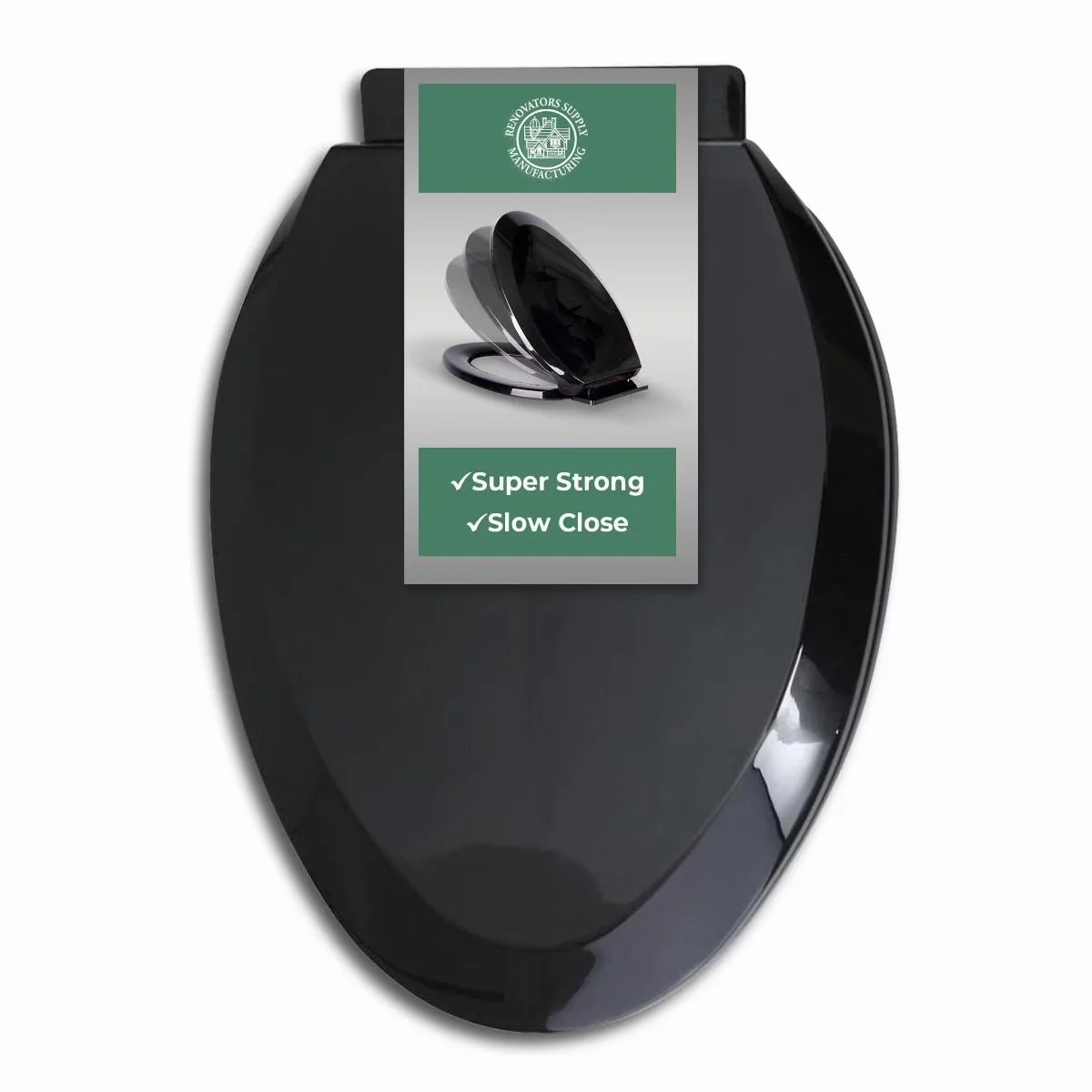 Essential Toilet Seats And Lid with Soft Close, Slow-Close Lid, Adjustable - Plastic Black Model C9417E