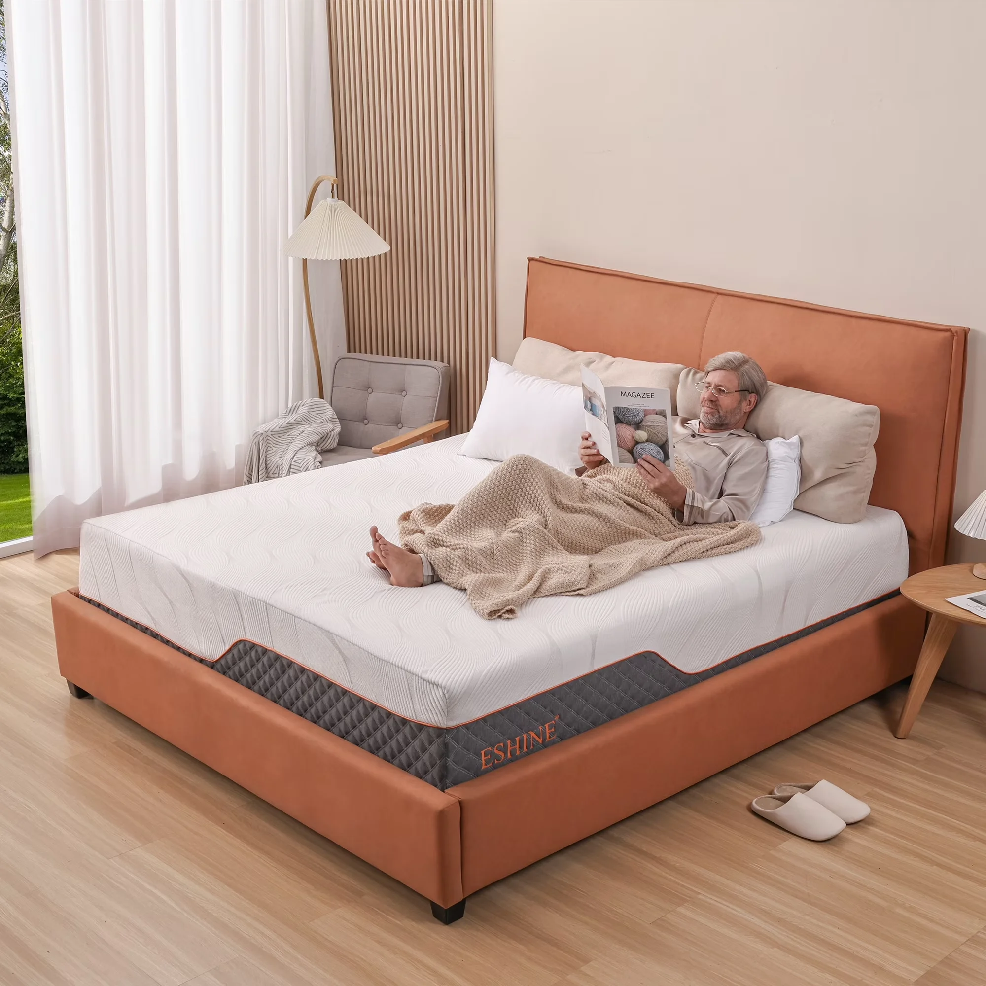 Durable Mattresses Accessory with Mattress-In-A-Box, 14 inch Memory Foam Hybrid Mattress, From top to bottom in this mattress: - 2.7”... Model AF4B70