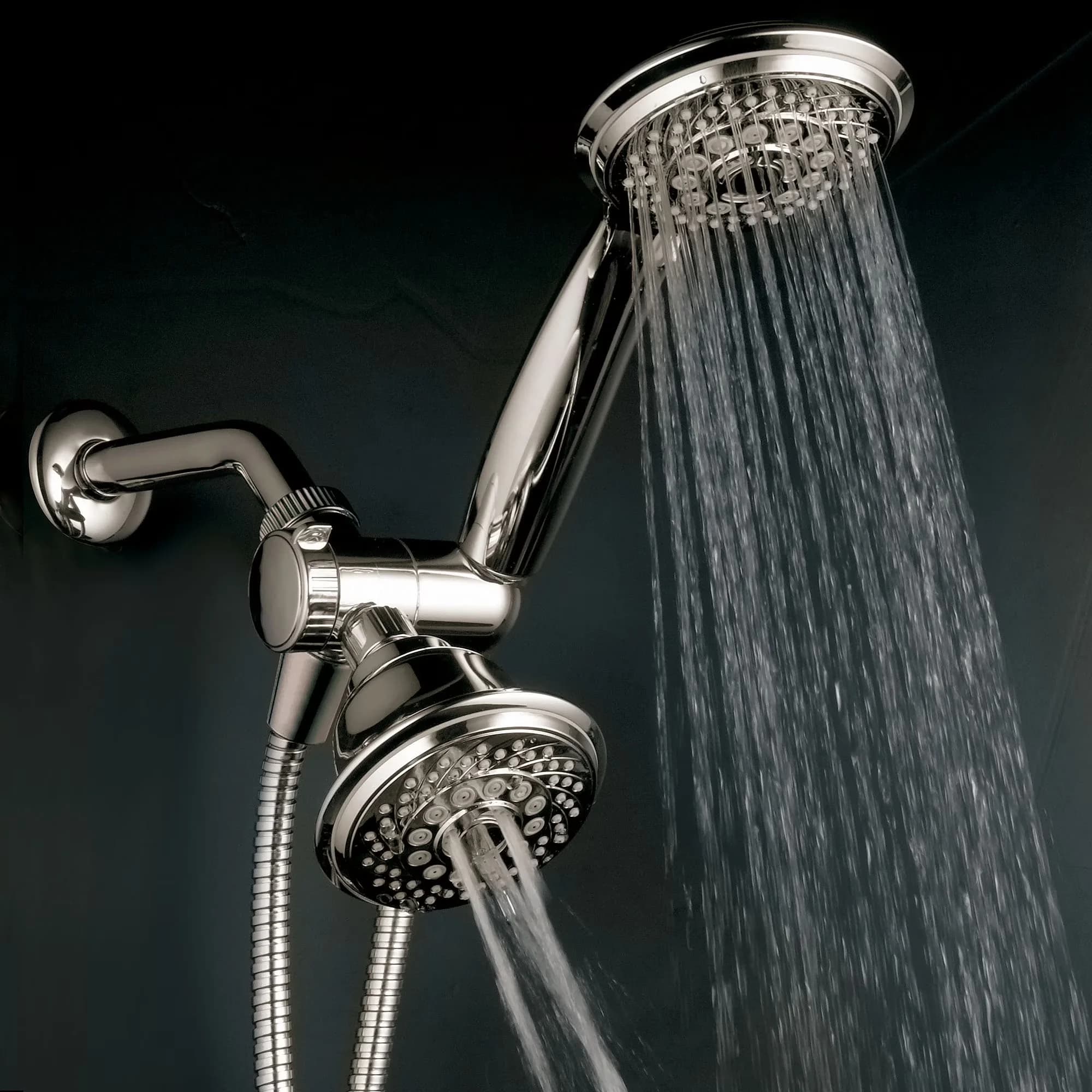 Innovative Shower Head with Handheld, Tool-free installation - Abs, Plastic, Stainless Steel Silver Model 50BA3A