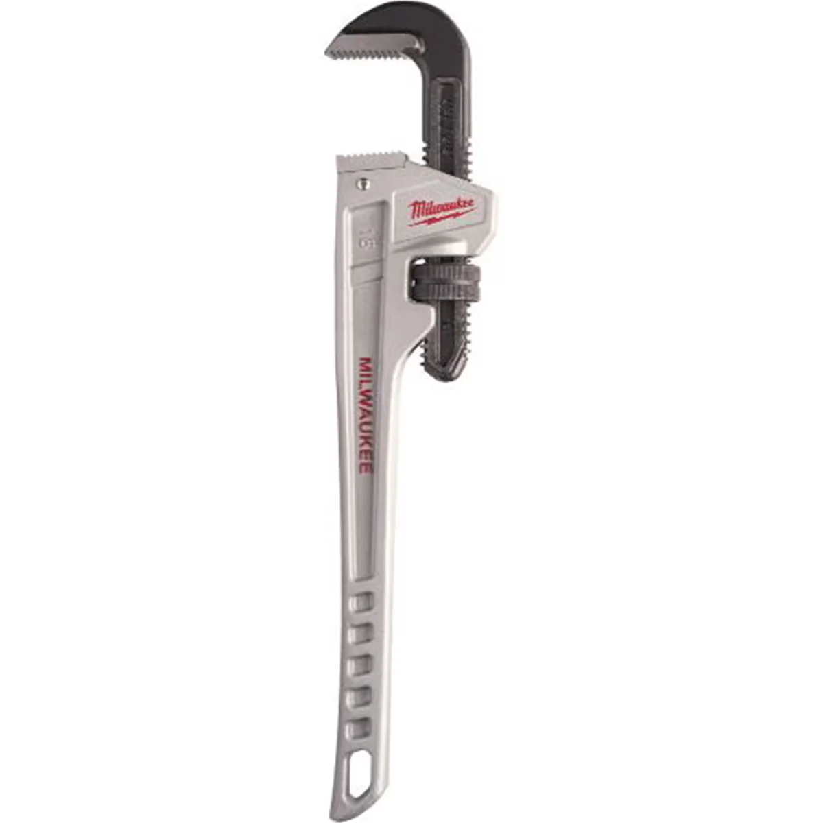 Classic Hand Tool with Ergonomic Handle, 18” Aluminum Pipe Wrench, Overbite jaw - largest gripping surface - Black Model BFC356