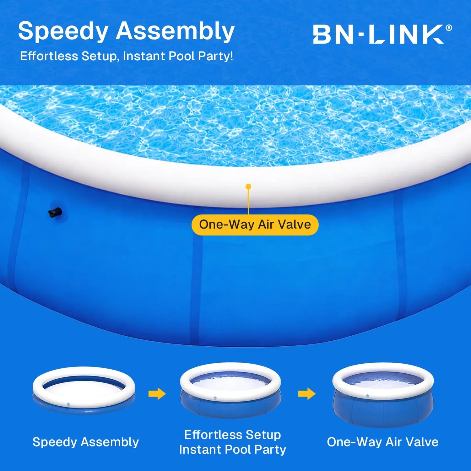 Reliable Inflatable Pool with Uv Resistant, Puncture Proof, 10’ x 30” Above Ground Swimming - Model A2D94F
