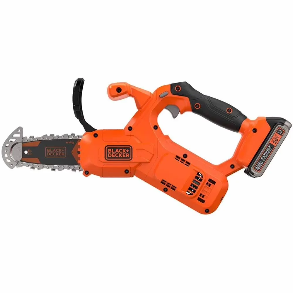 Stylish Chainsaw with Battery, 20V, Tool-Less Chain Tensioning - Black Model 80F842
