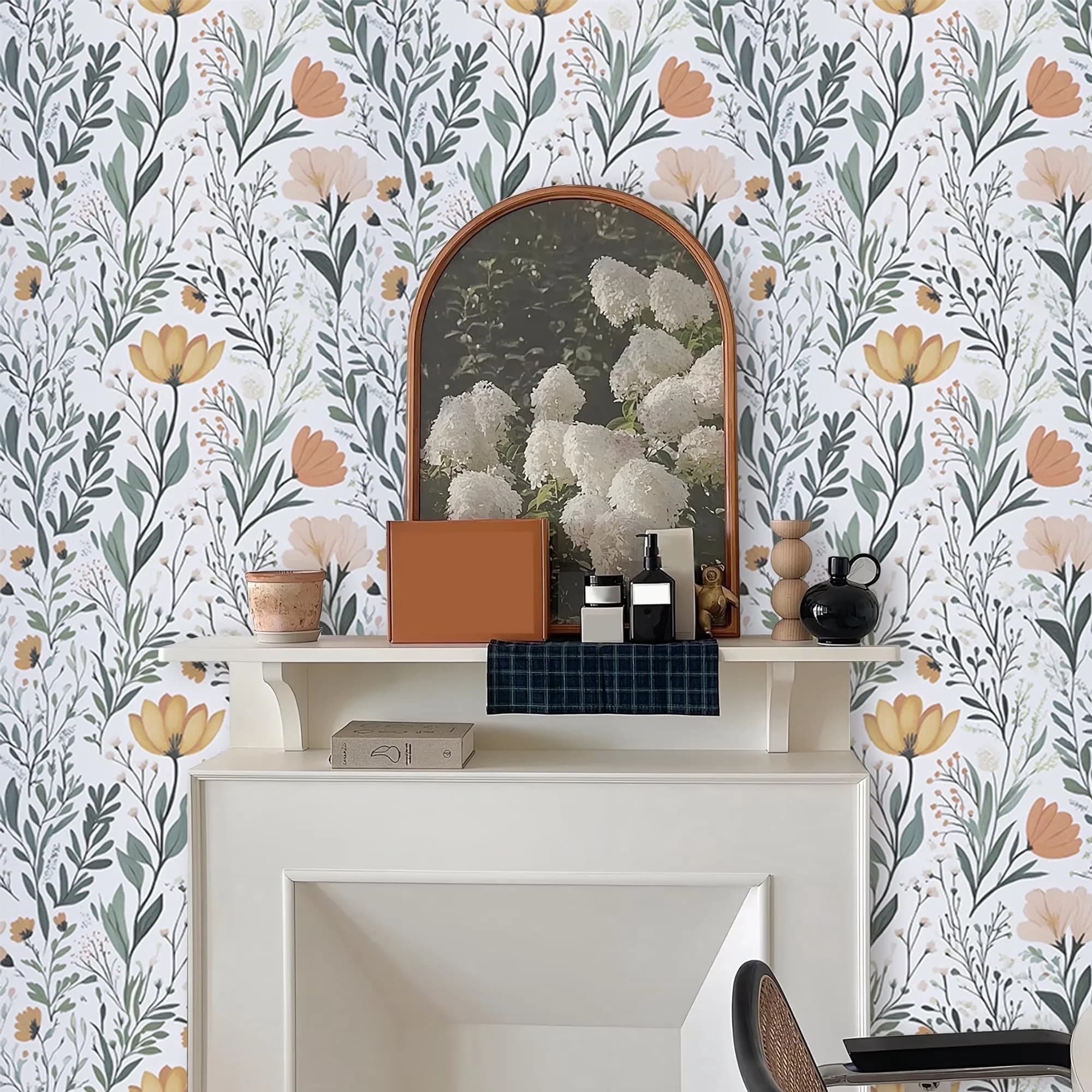 Classic Wallpaper with Easy To Clean, Removable, Size: 17.5-inx118-in - Pvc White for Home Model 57C301