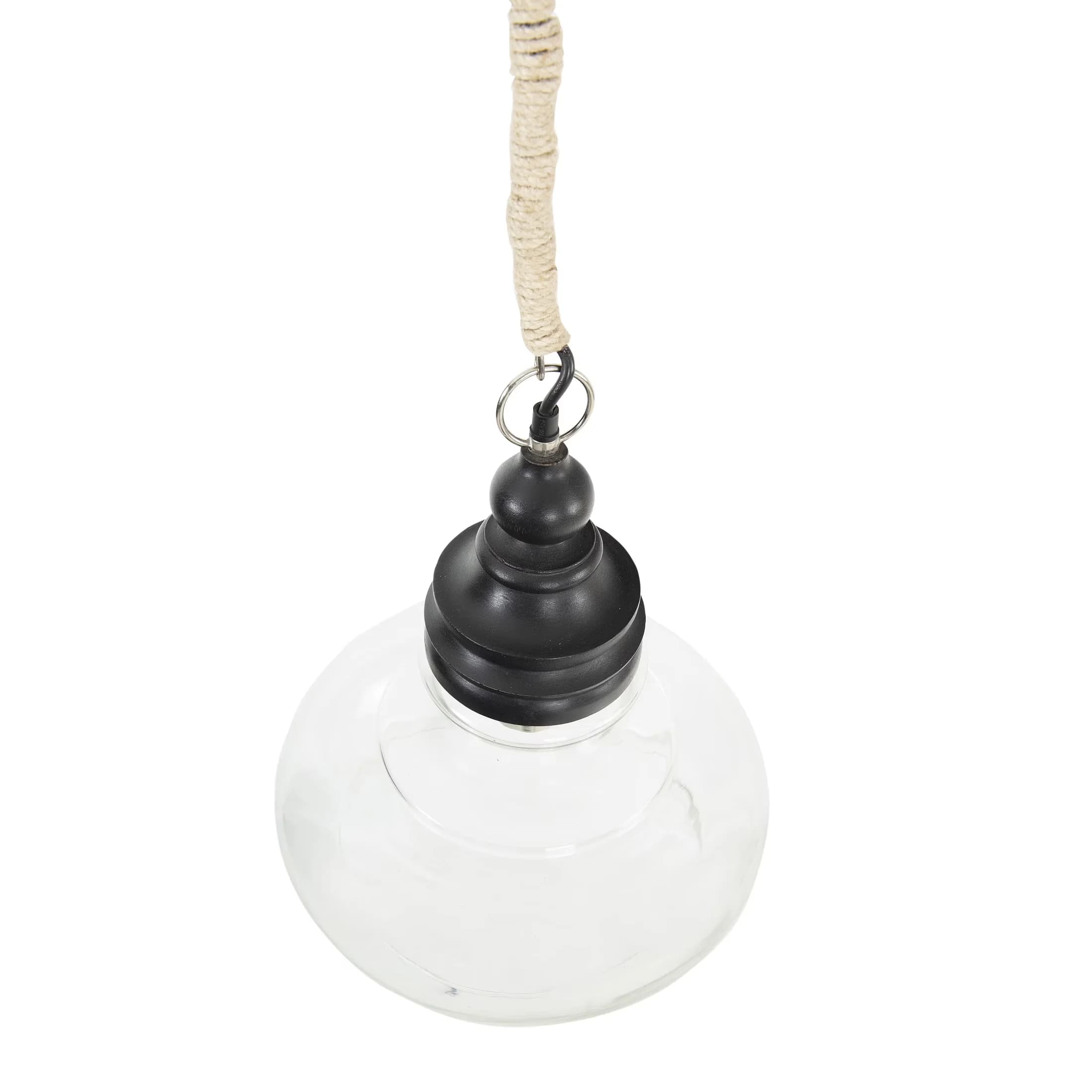 Ceiling Lights Fixture Durable with Incandescent, Bohemian - Black Wood, Glass Model 25C716