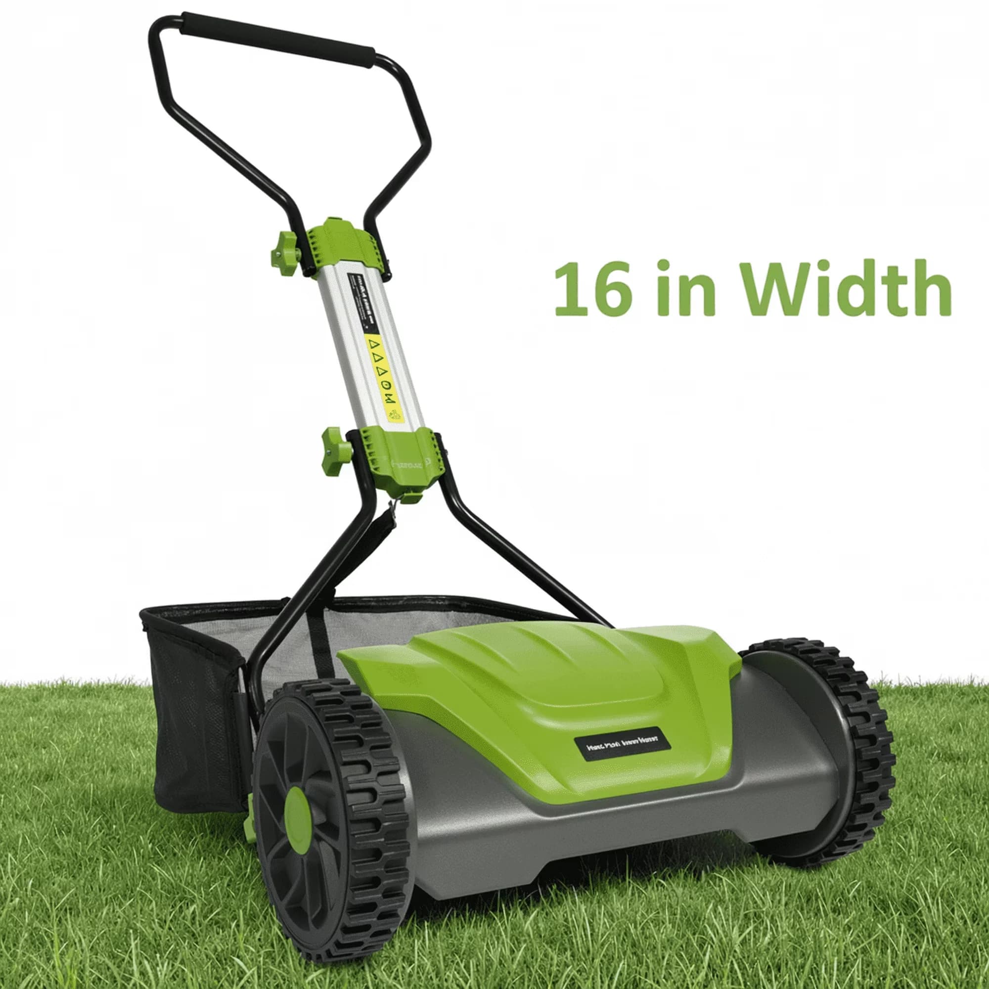 Push Mower Sleek with Adjustable, 8-gal Grass Catcher - Green 16inch - Contemporary Style Model 5170EC