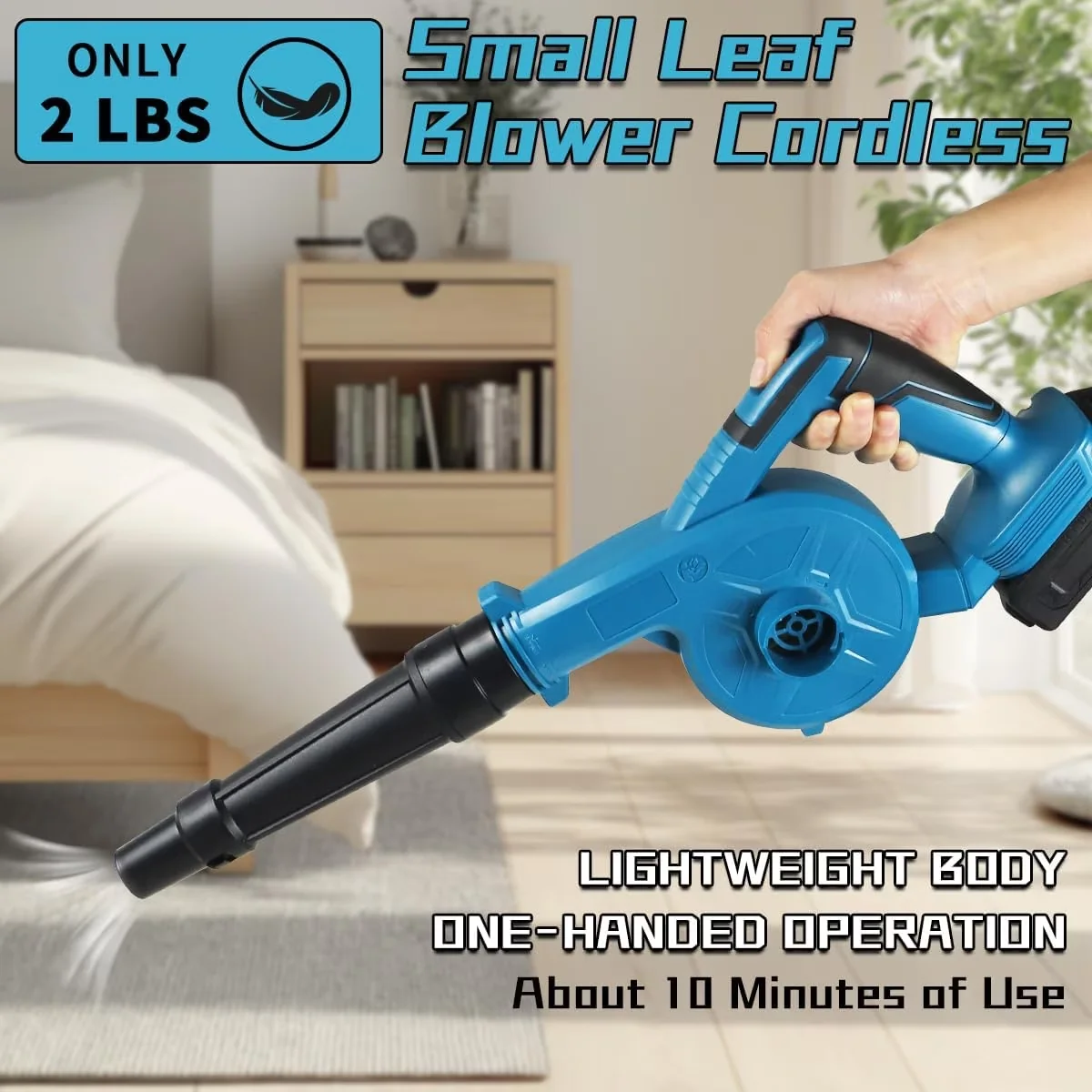 Sleek Leaf Blower with Battery, 18V, 2 Speed Modes for Patio - Commercial Quality Model 812D40