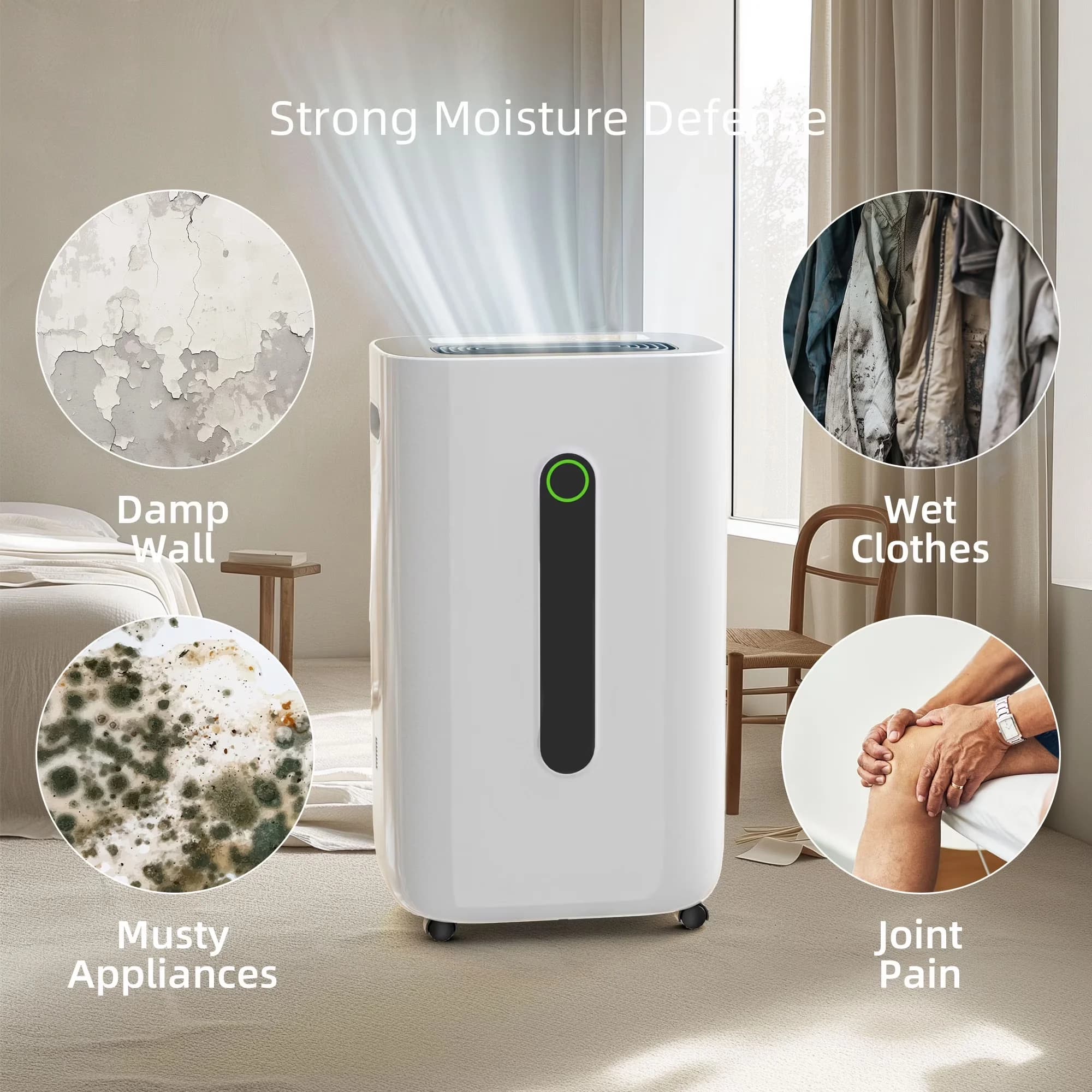 Quality Dehumidifier with Automatic Shut-Off - White for Home 70-80 - Ergonomic Design Model D8A6D7