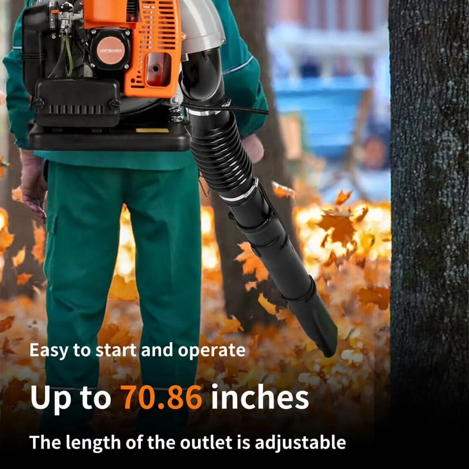 Stylish Leaf Blower with Fuel Tank, Grass Lawn Air Cooling Gasoline Grass - Model E91CE3