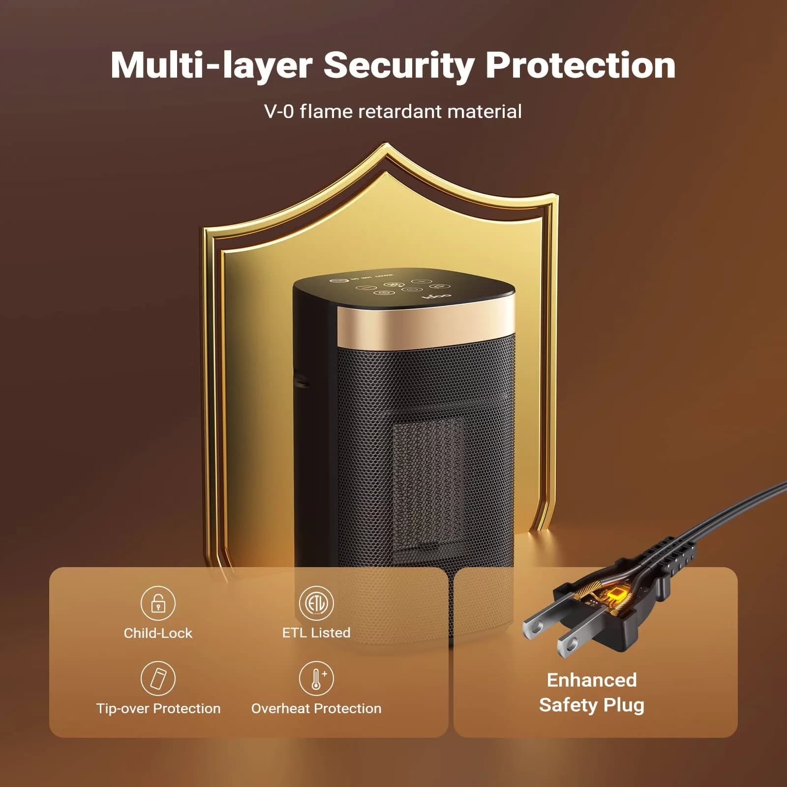 Portable And Electric Space Heater Versatile with 1500W, Temperature Controlled - Black Model 906449