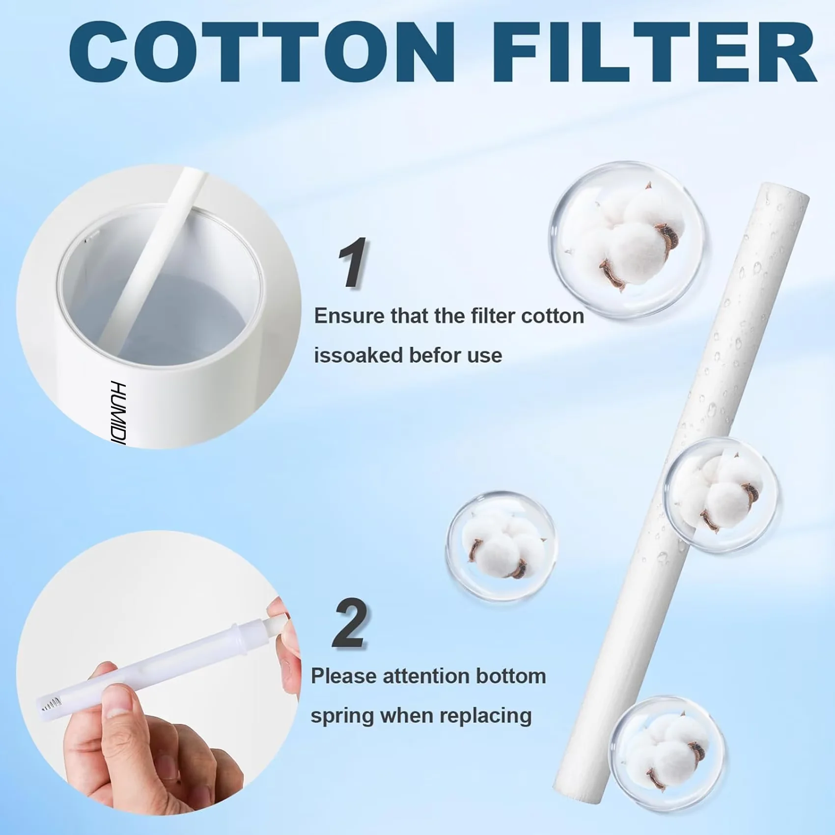 Durable Humidifier with Automatic Shut-Off, Adjustable Humidistat, Mini for Car, Office - Model AA719C