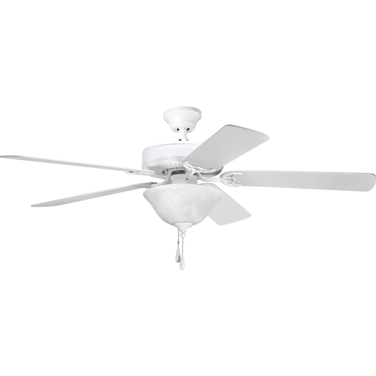 Ceiling Fan Sleek with Reversible Blades, Remote Controlled - Glass White Model F5A6F8