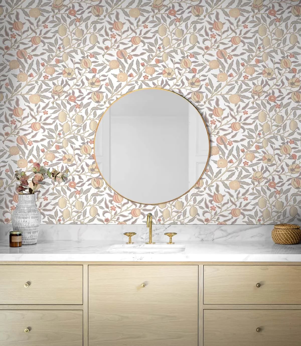 Efficient Wallpaper with Removable, Daydream Grey & Melon - Gray Self-Adhesive Vinyl Model BD2EF3