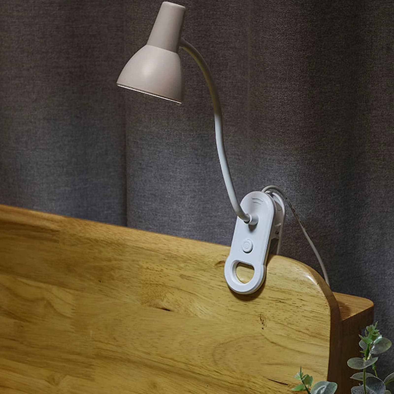 Sleek Desk Lamp with LED, Battery, Clip-On - White Abs - Modern Design Model 5F5031