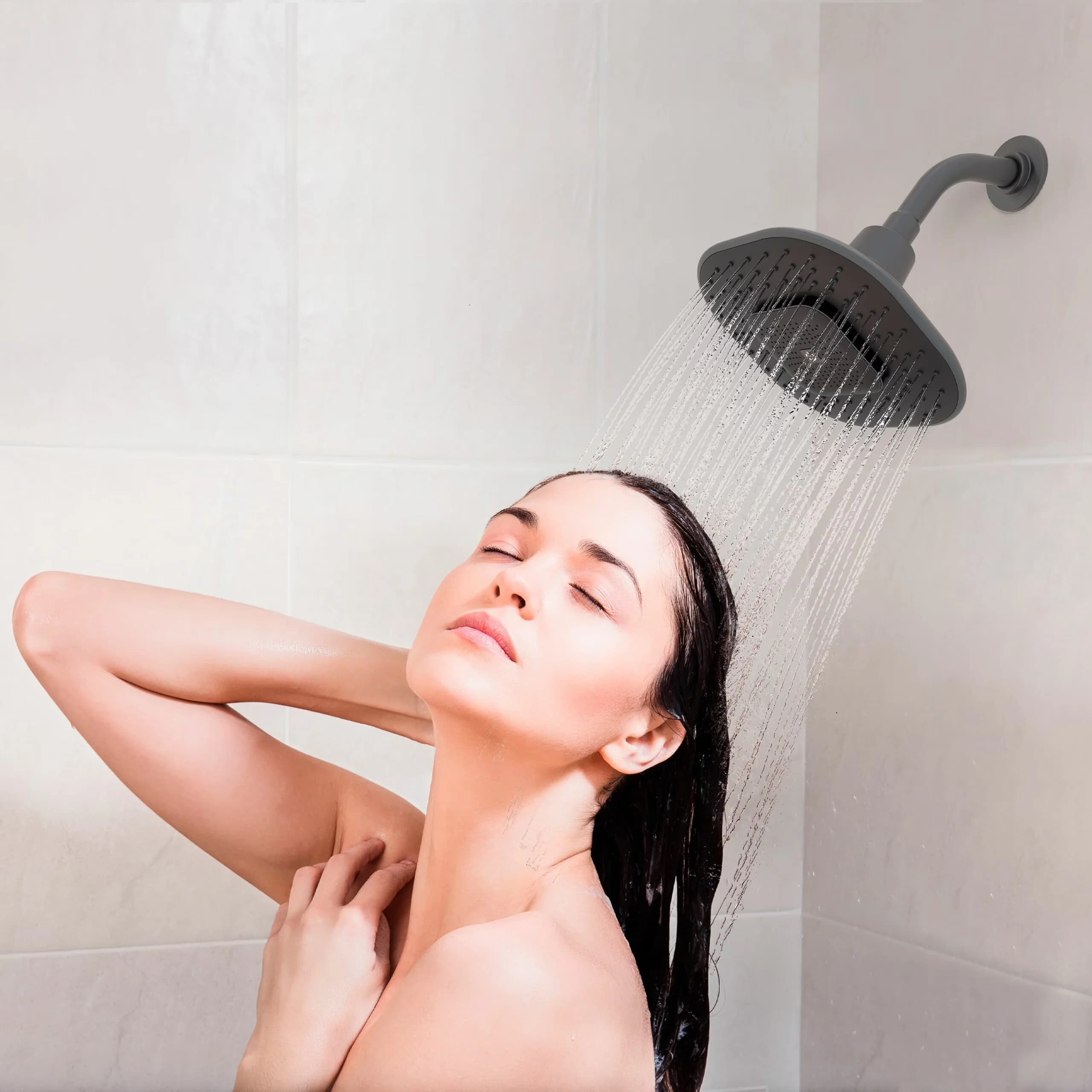 Premium Shower Head with Adjustable Angle, Built In Speakers, Waterproof Rating: IPX4 - Abs 4.9" Model 411F7B