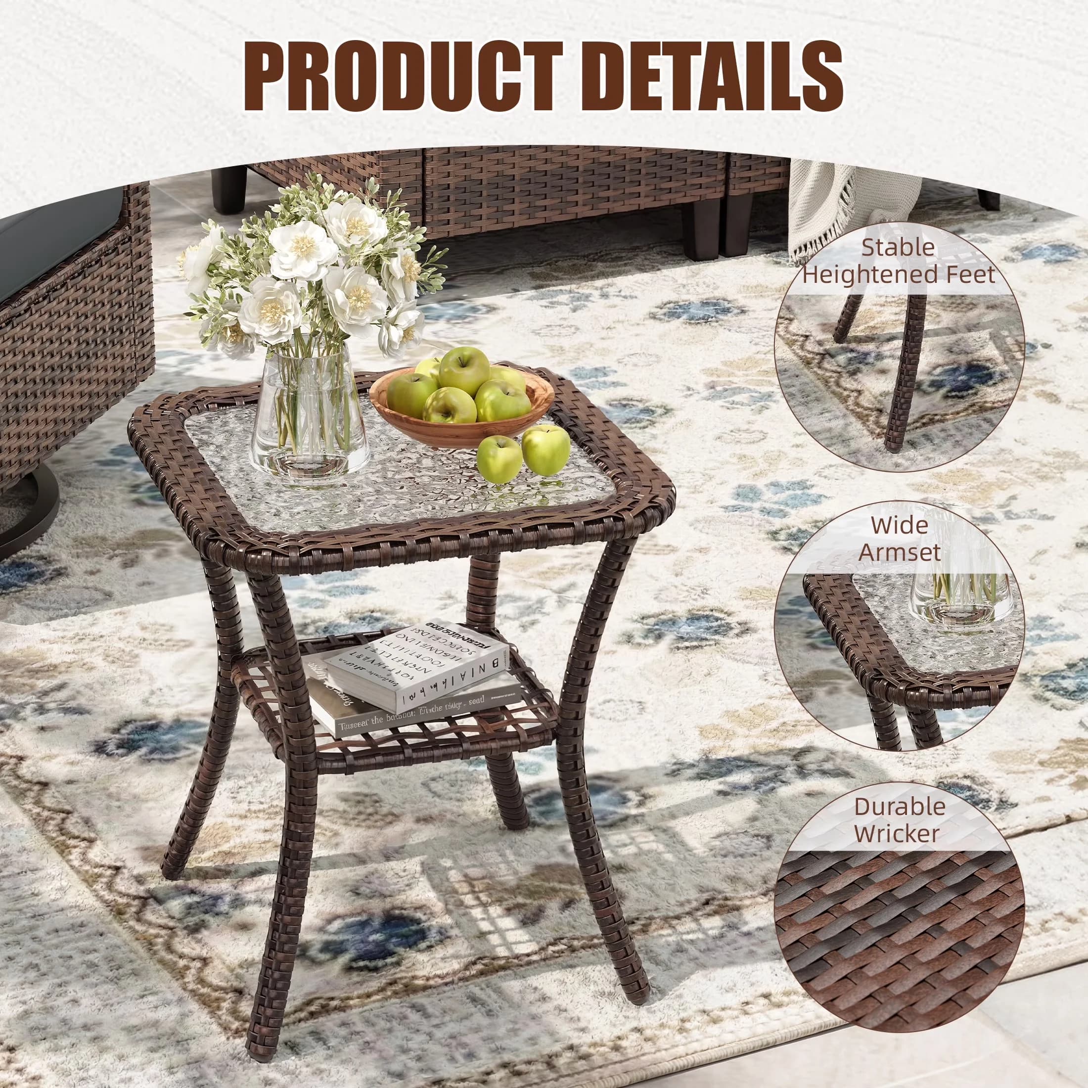 Premium Outdoor Sofas Sectional with Storage, Patio Furniture Set - Rattan Gray Model 003875
