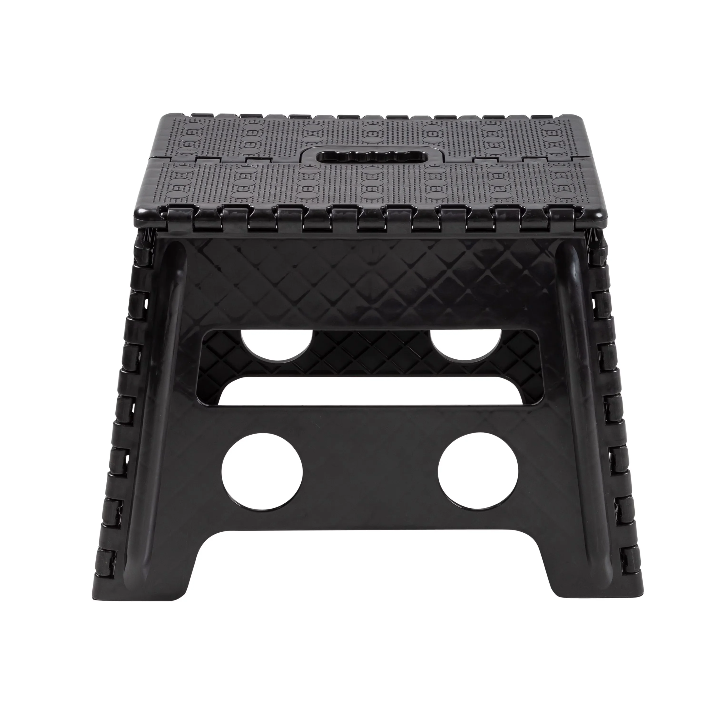 Ladders And Step Stool Essential with Foldable, Folds up to a slim 1.75-inch profile - Plastic Black Model 6D369C