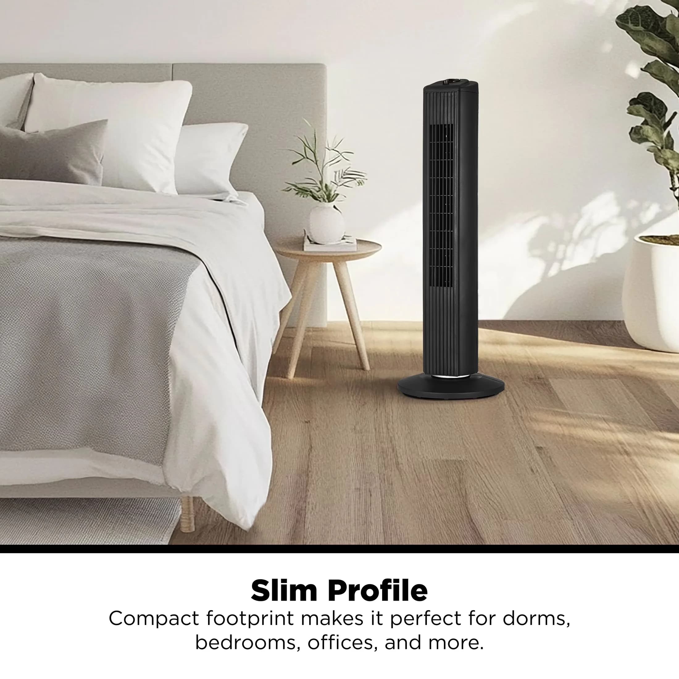 Durable Fans In Cooling with Oscillating, light weight with built-in handle, Power off memory function - Black Plastic Model C7602B