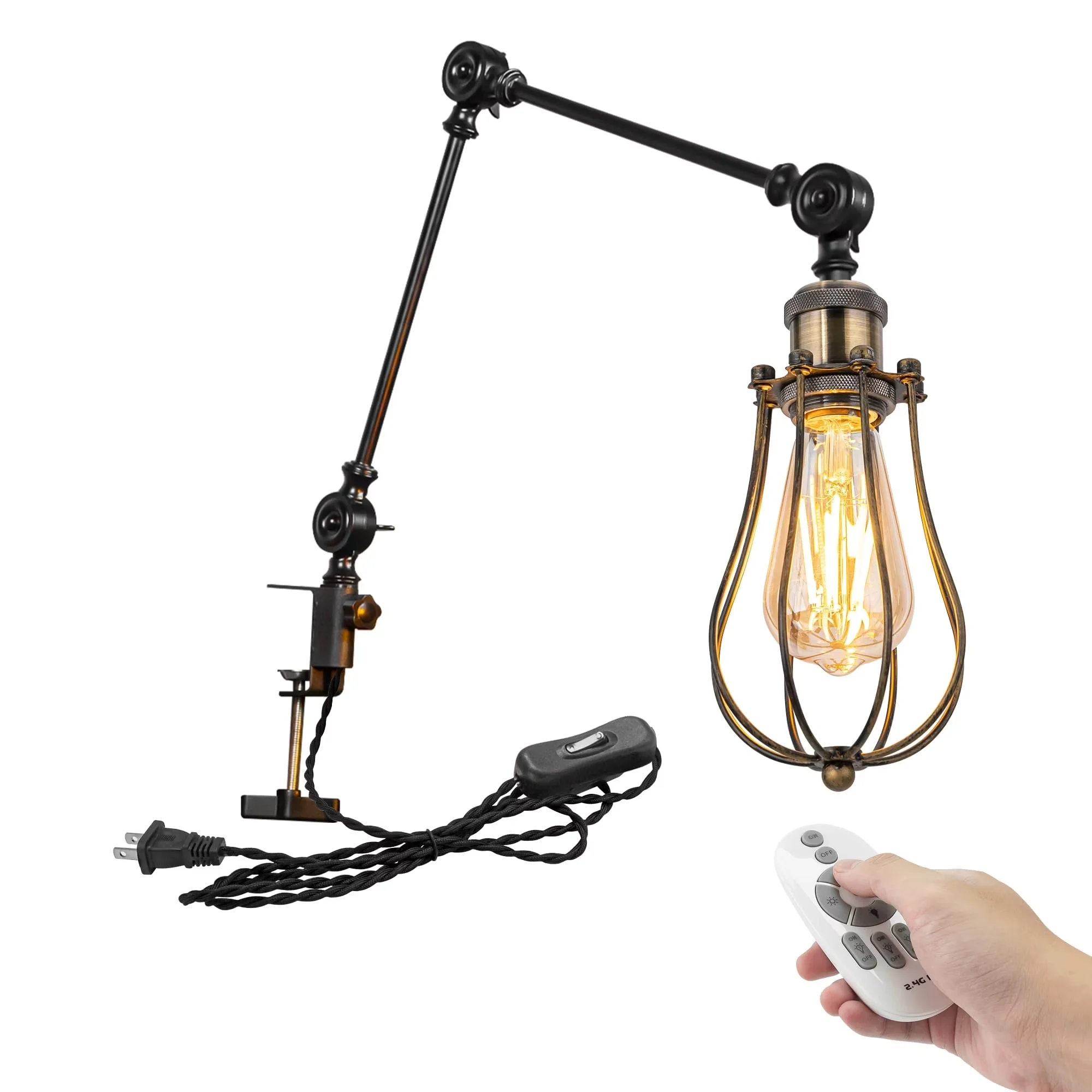 Modern Desk Lamp with Dimmable, Clip-On Lamps, Dimmable Clamp Light - White, Bronze, Multicolor Iron Model C653E9